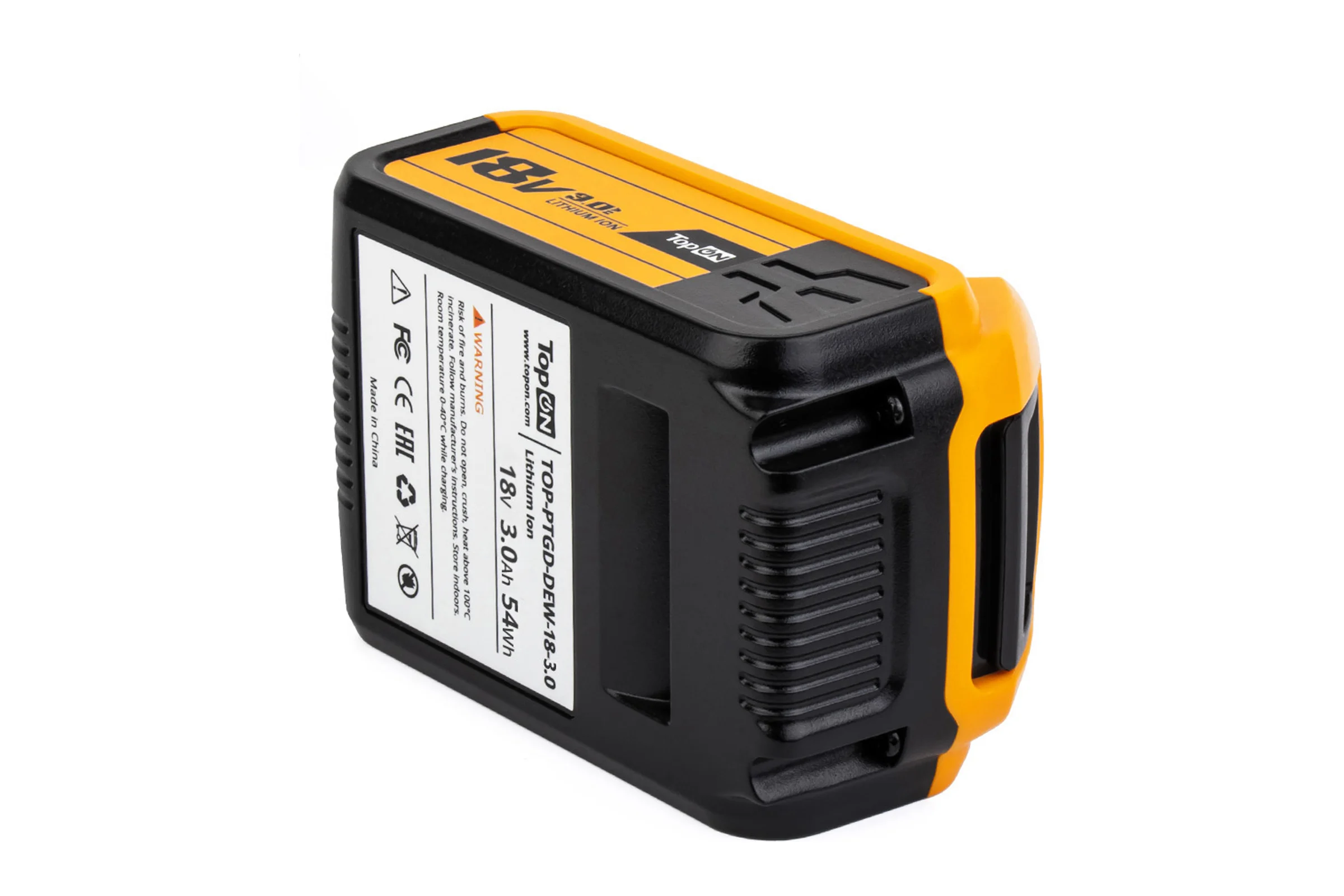 Аккумулятор для DeWalt 18В, 3 А*ч (Li-Ion) PN: DCB180 TopOn TOP-PTGD-DEW-18.3.0