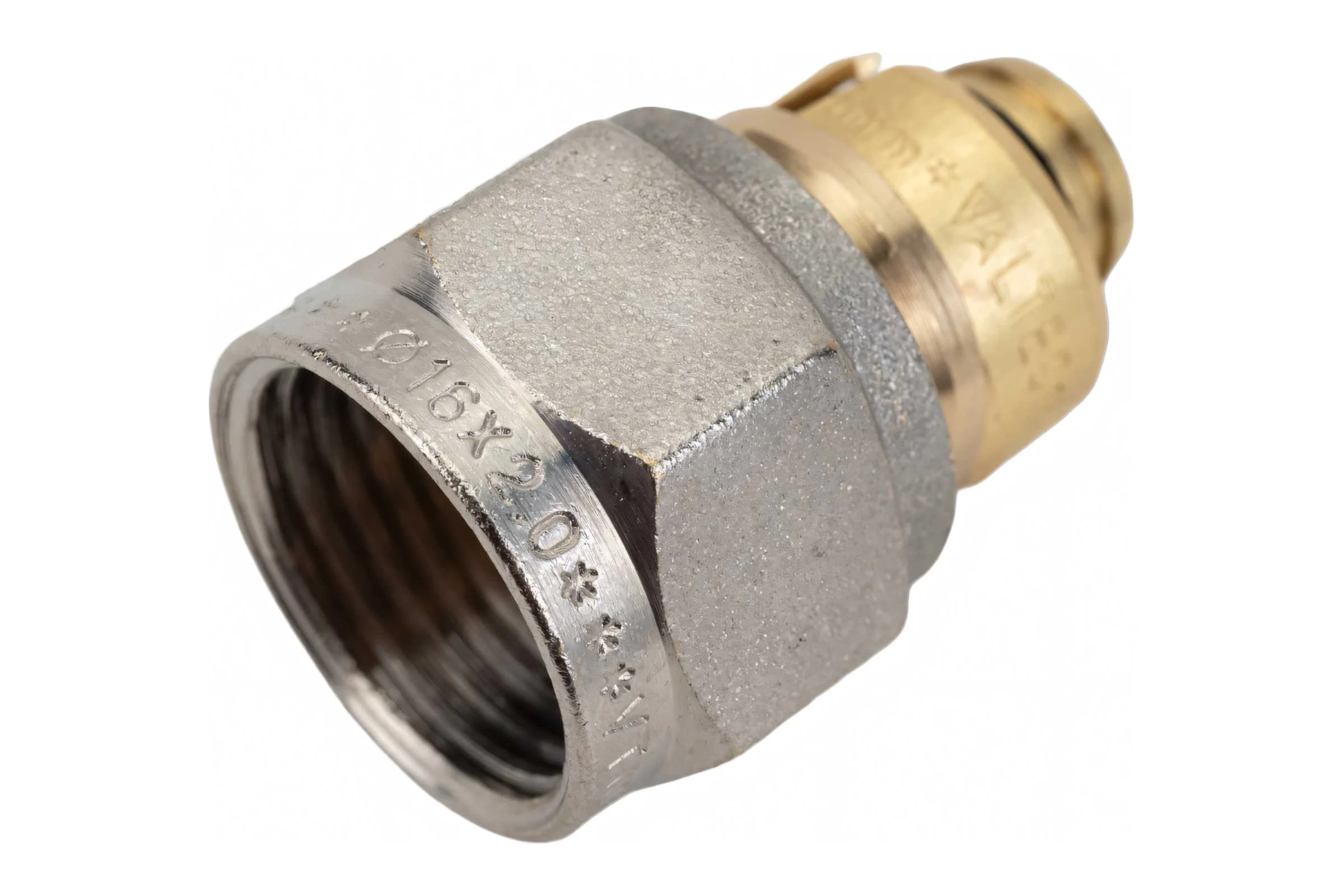 Обжимной коллекторный соединитель VALTEC для м./п. трубы 16 /2,0  VTc.710.N.1604