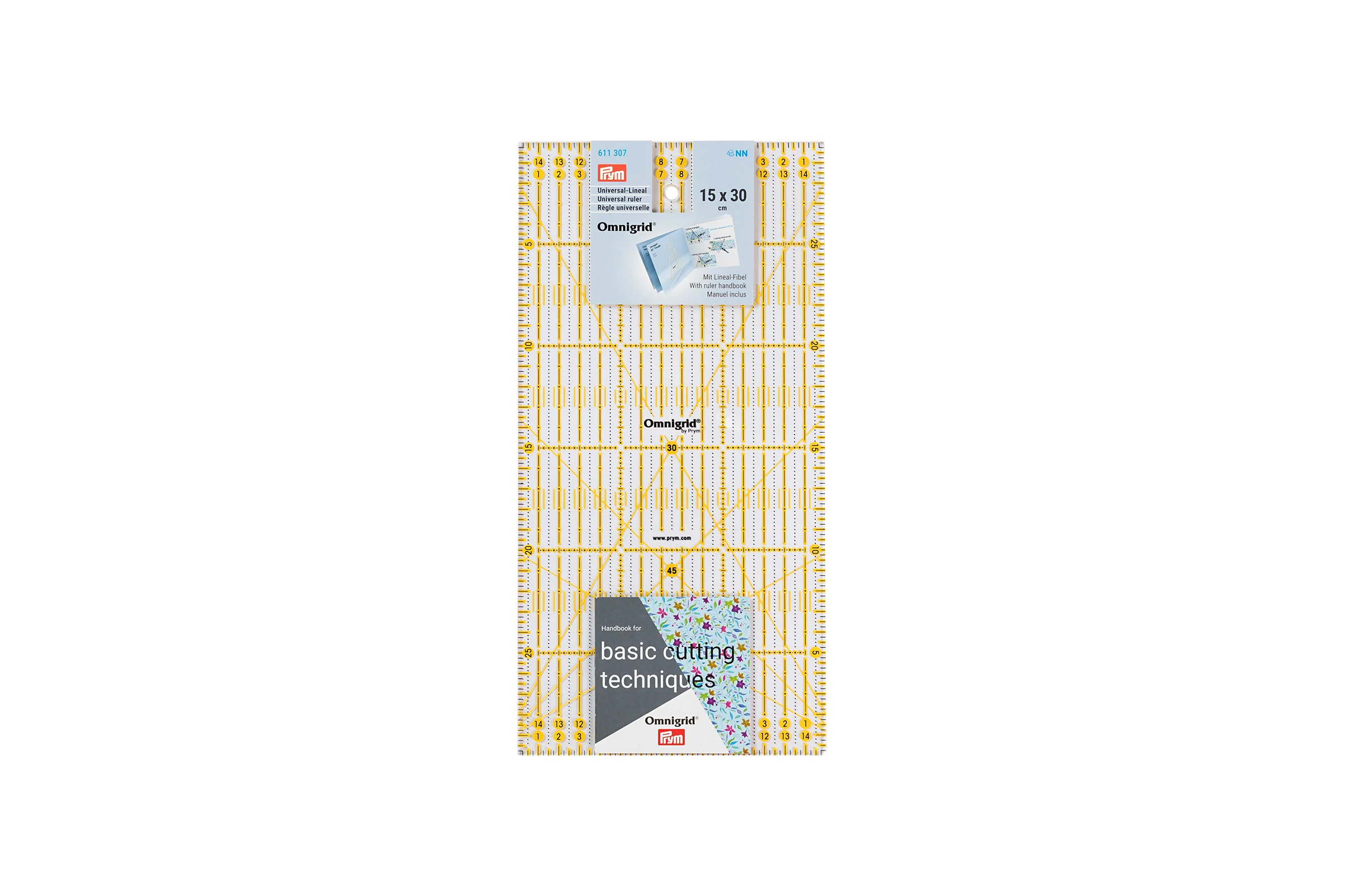 Универсальная линейка PRYM Omnigrid пластик, 15 см х 30 см 611307 134608