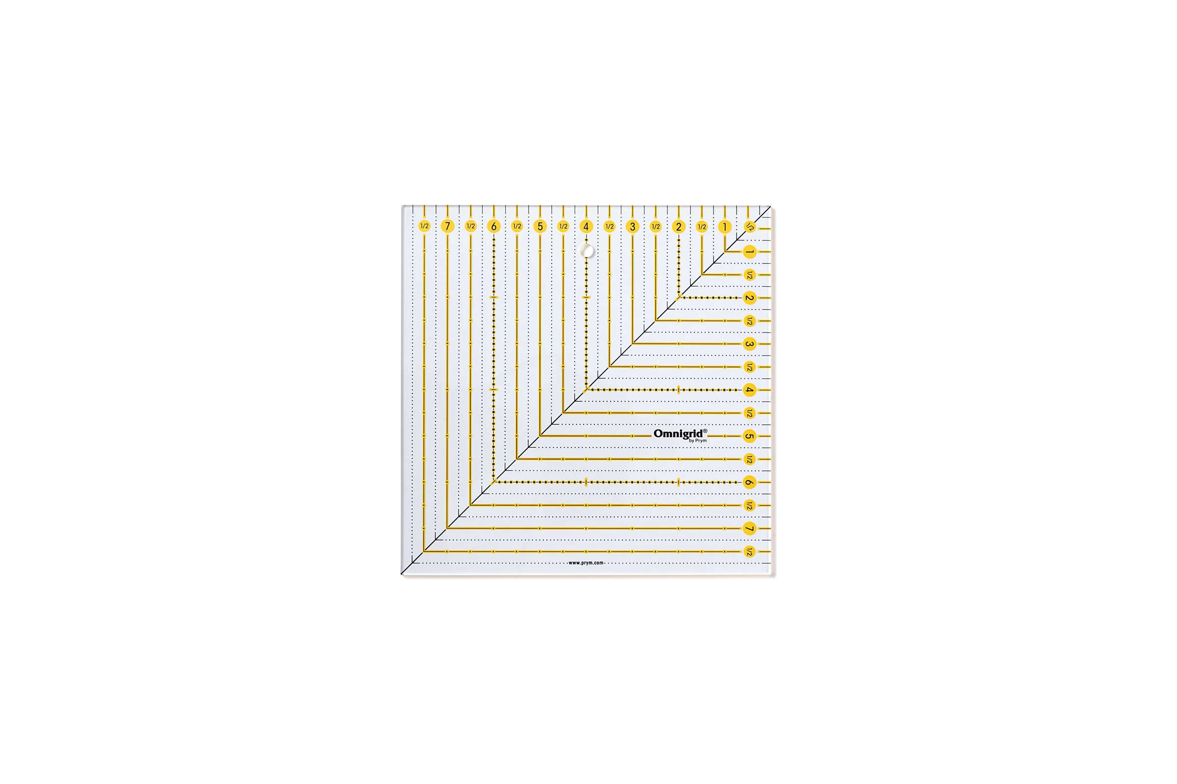 Линейка для пэчворка PRYM Omnigrid 20 см х 20 см, шкала в дюймах 611657 518697
