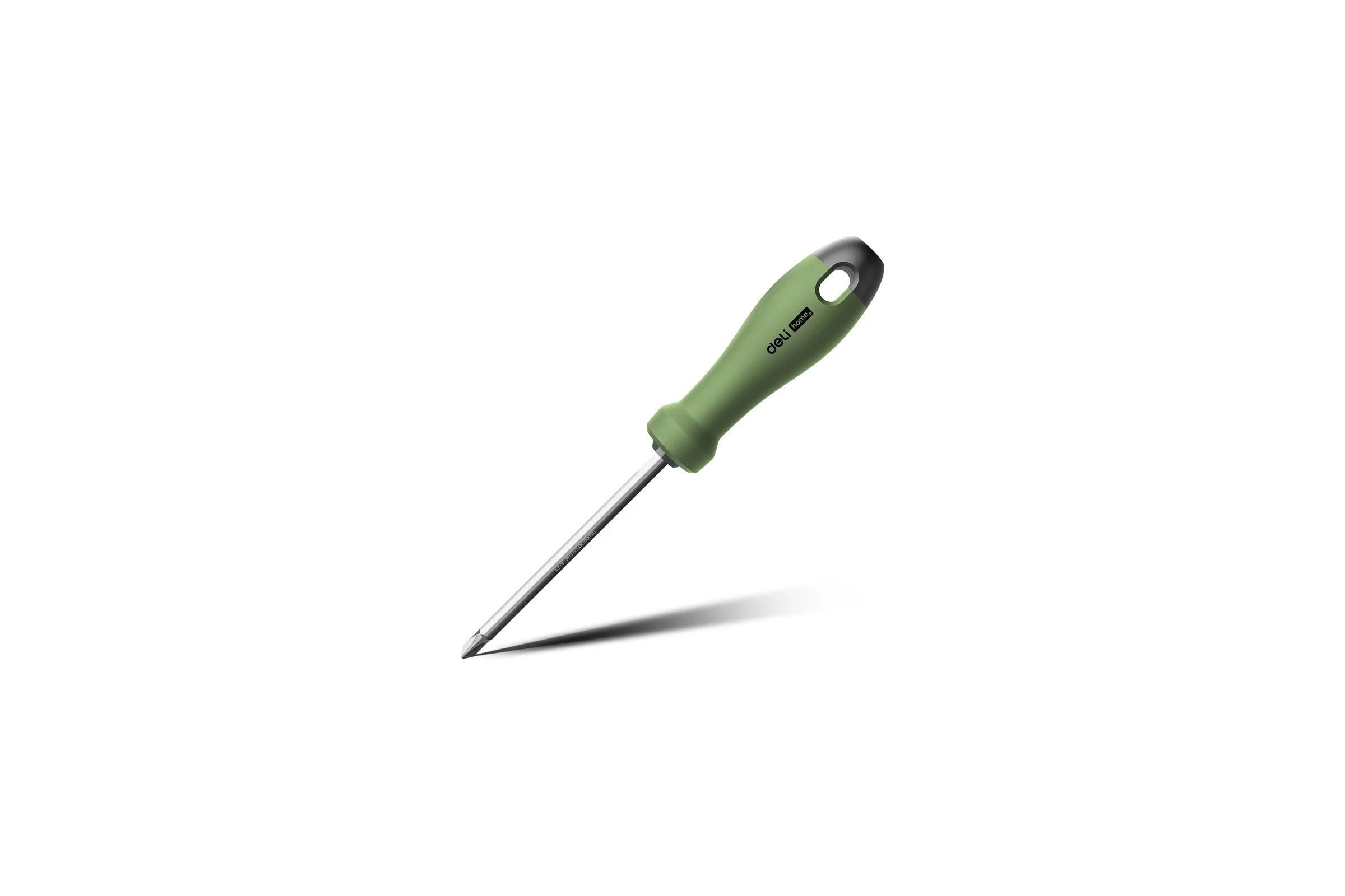 Двухсторонняя отвертка DELI Home Series Green HT1055L (SL6+PH2, длина жала 100мм, эксклюзивный дизайн, софттач пластик 130284
