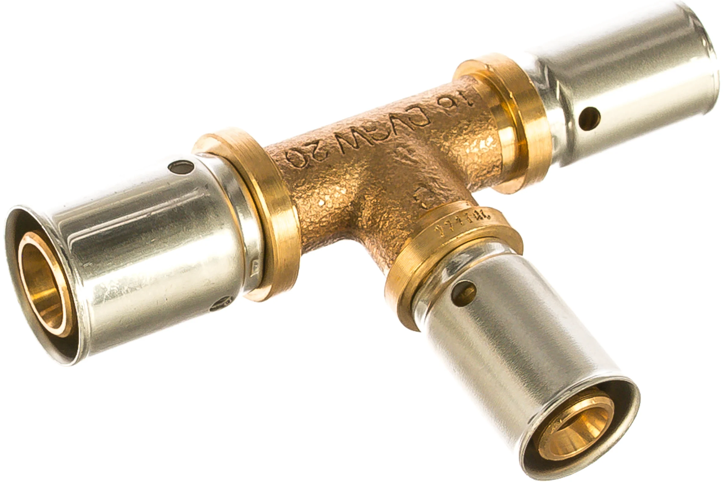 Прессовый тройник Oventrop Cofit P, 20, 16, 16, бронза RX 1513354