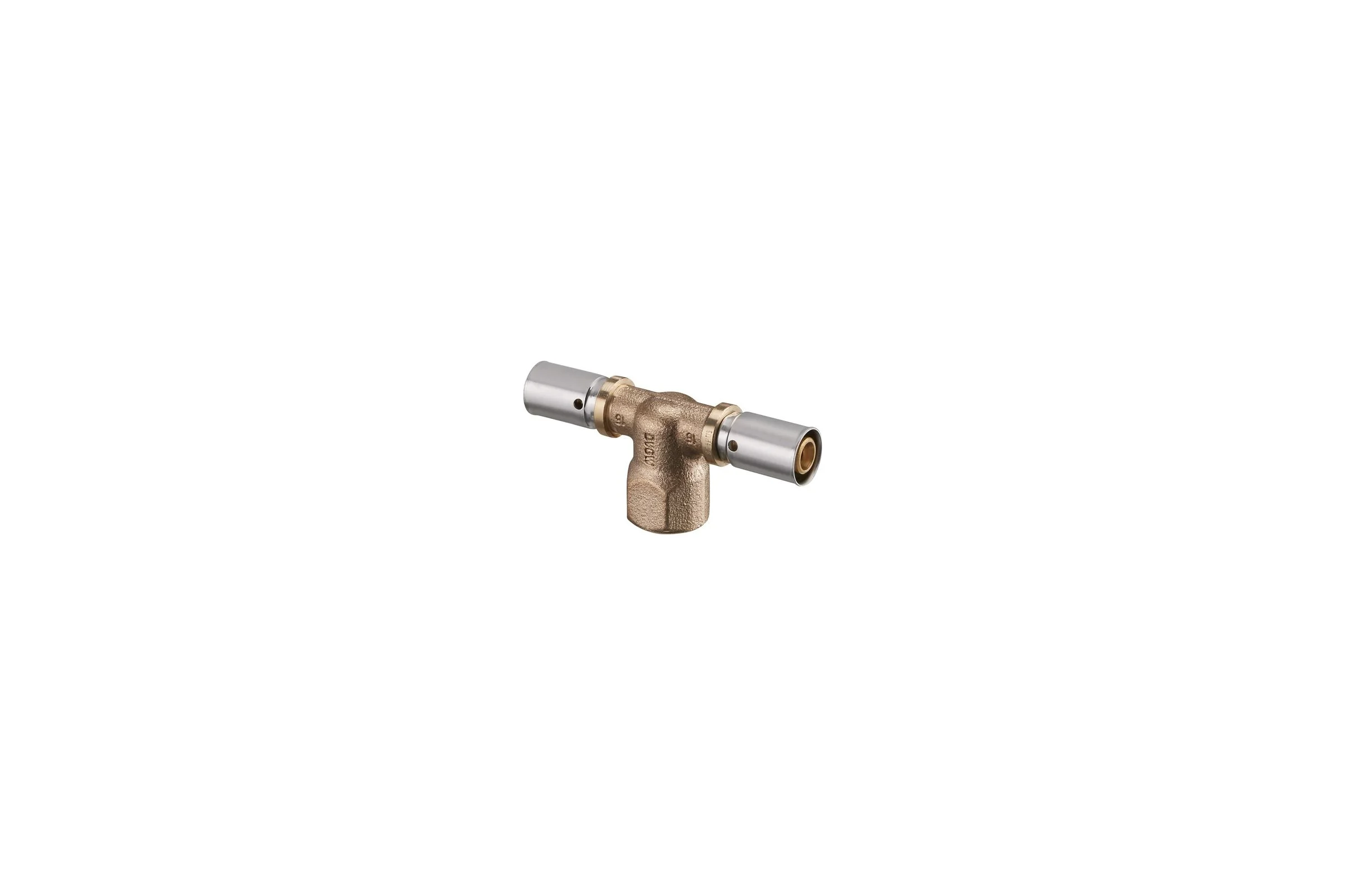 Прессовый тройник-переход Oventrop Cofit P, В, 32, 1/2", 32, бронза RX 1513649