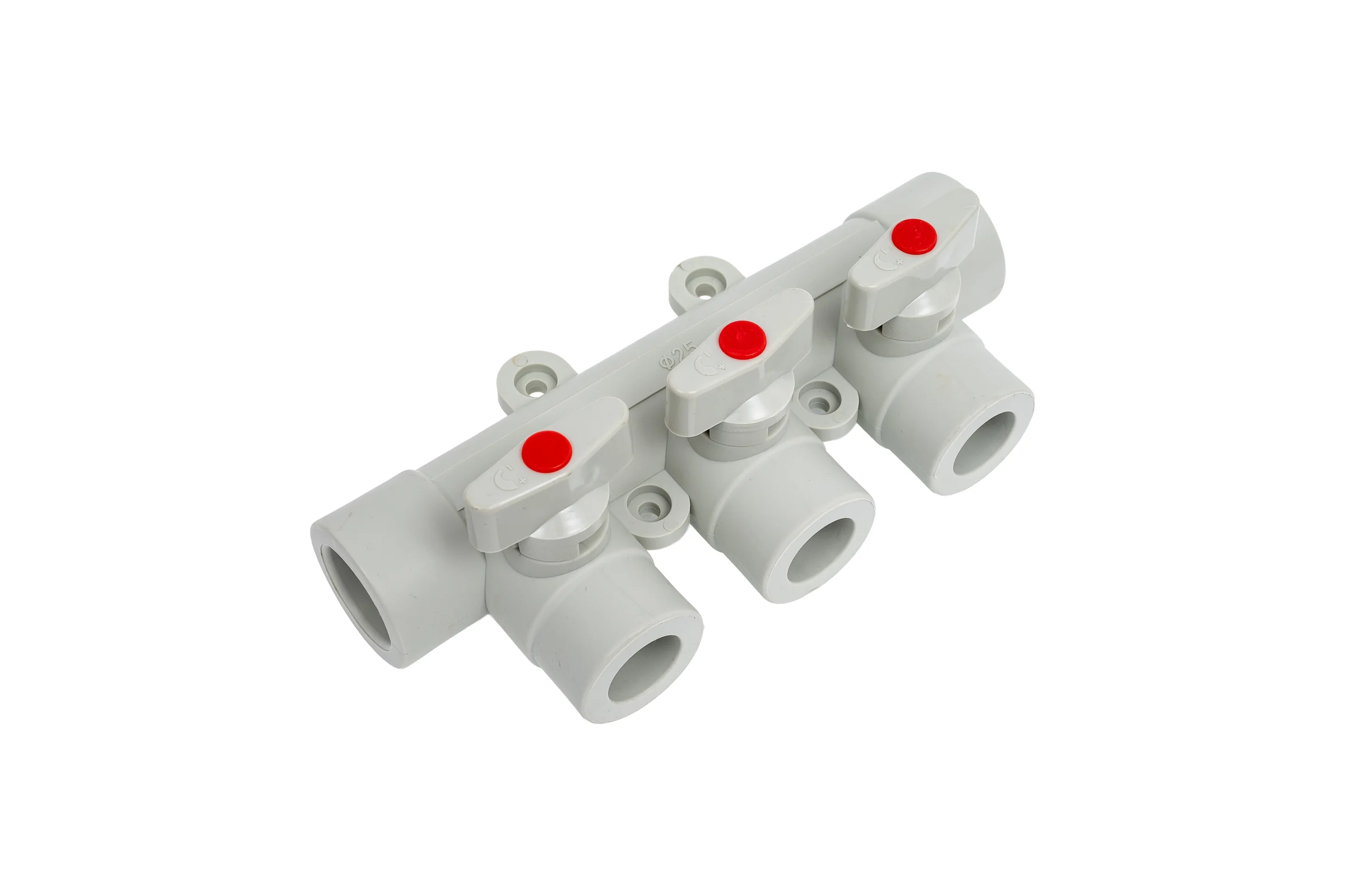 Коллектор с шаровыми кранами LAMMIN ppr 25x3 30/1 серый Lm31081003025G