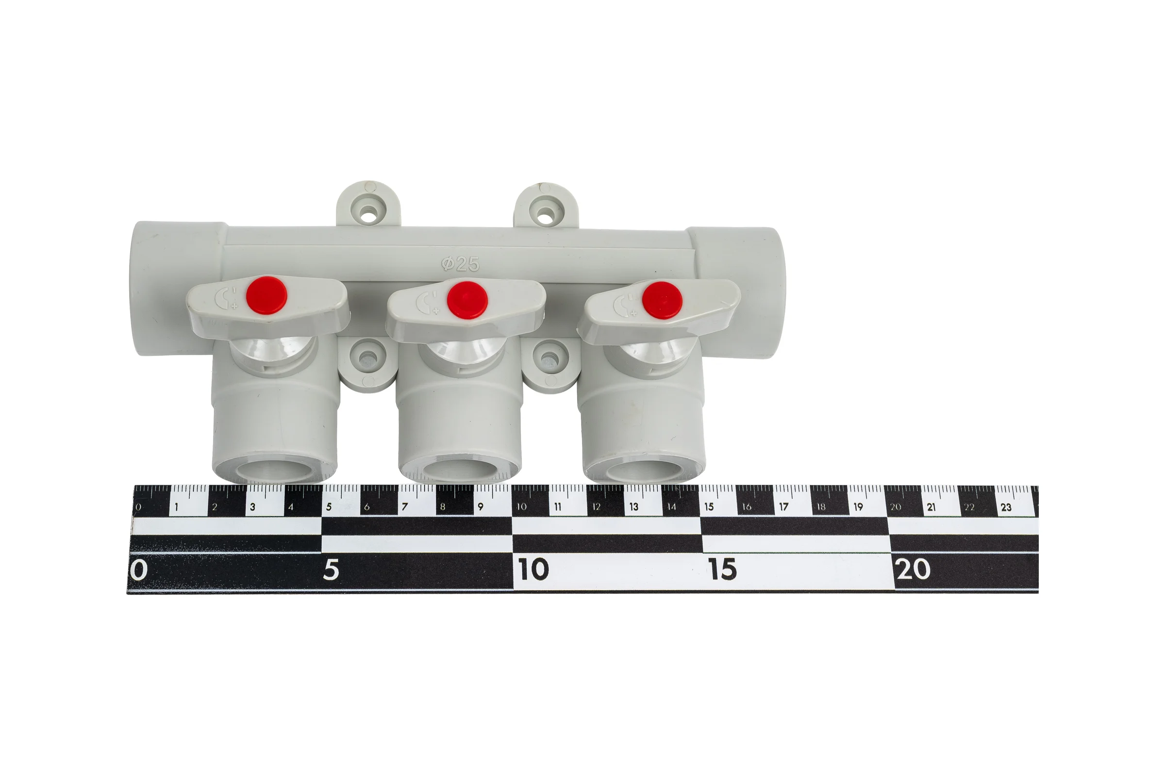 Коллектор с шаровыми кранами LAMMIN ppr 25x3 30/1 серый Lm31081003025G