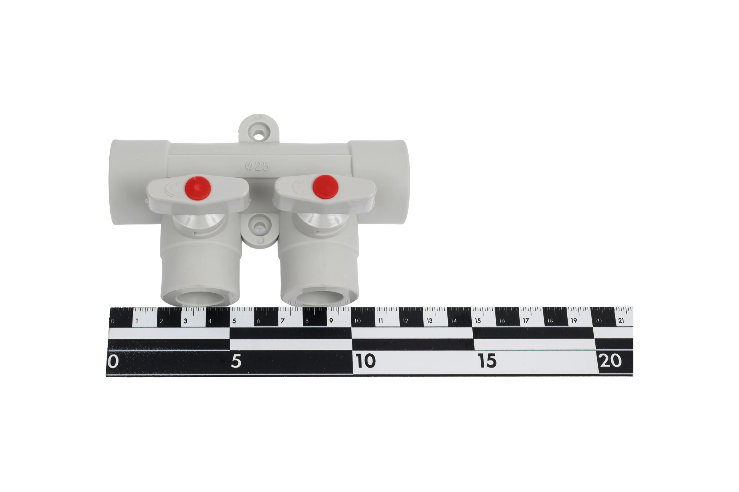 Коллектор с шаровыми кранами LAMMIN ppr 25x2 35/1 серый Lm31081002025G
