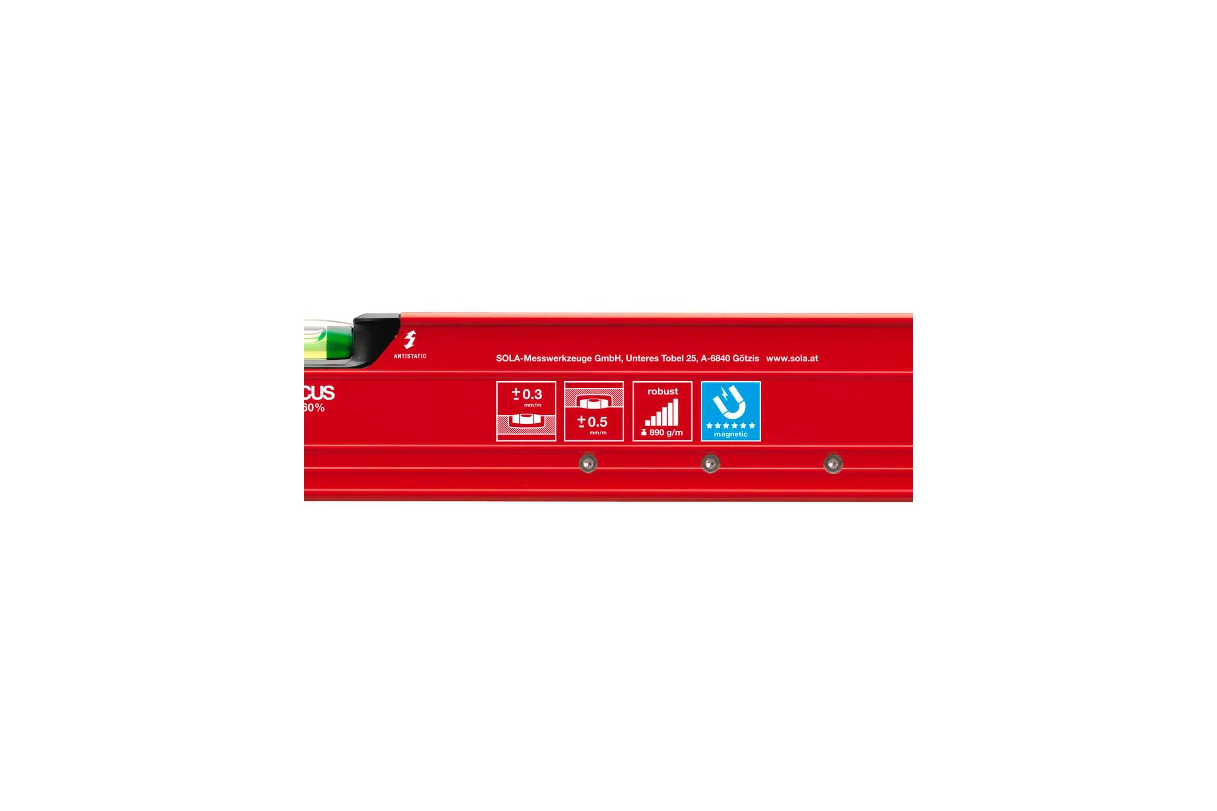 Уровень SOLA RED M 3 80, L=80 см, 3 глазка, точн. 0,3 мм/м 01813101