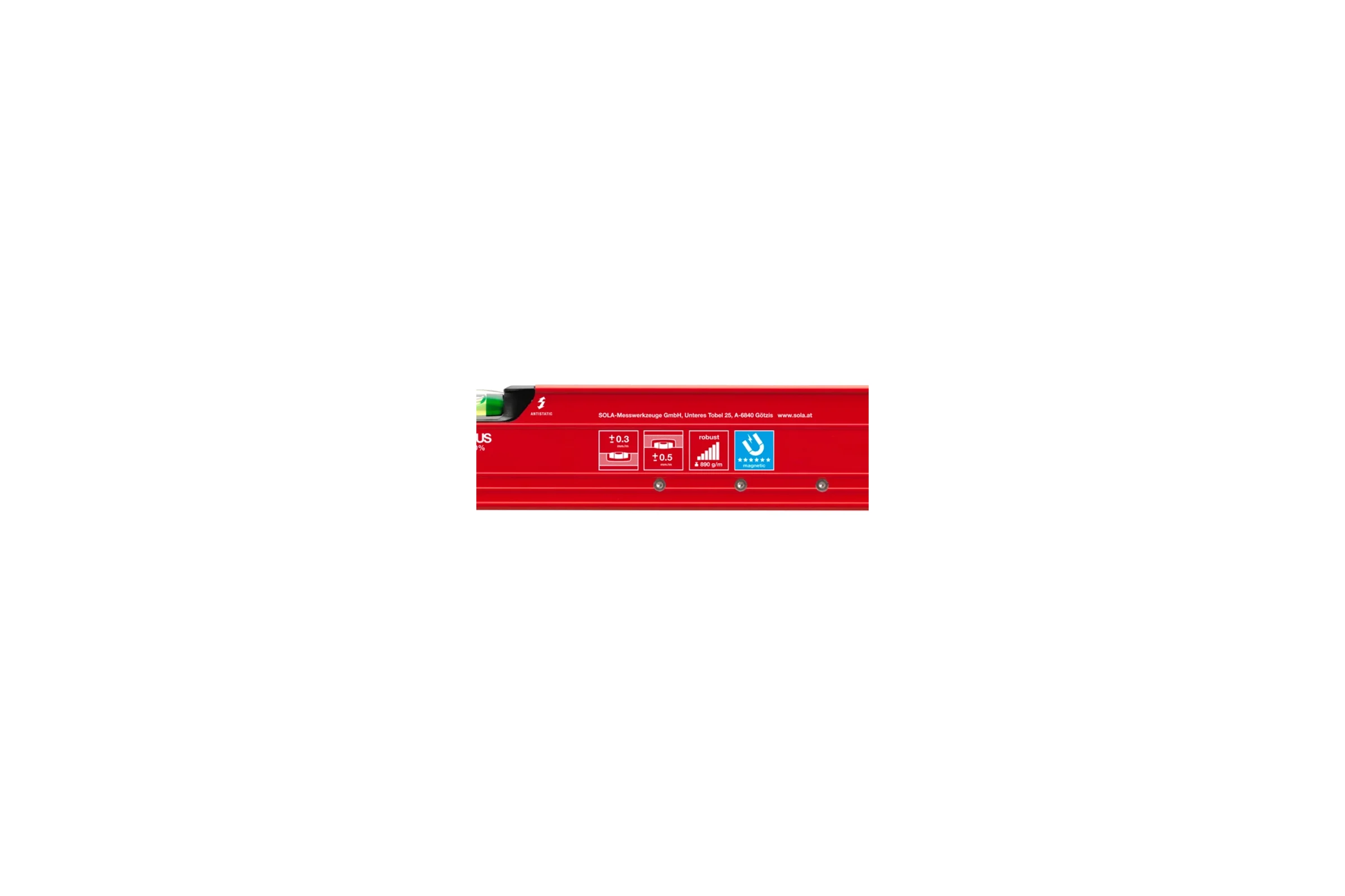 Уровень SOLA RED M 3 60, L=60 см, 3 глазка, точн. 0,3 мм/м 01812801