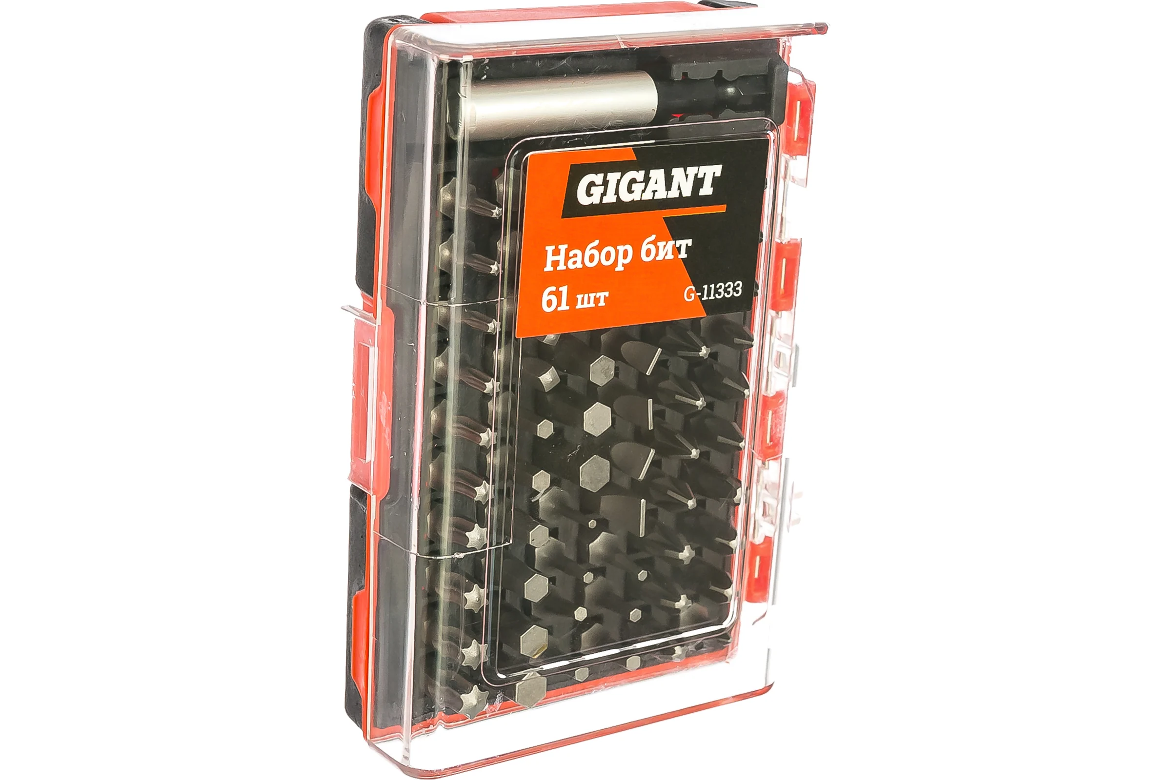 Набор бит 61 шт (PH, PZ, SL, T(TX), HEX, SQ(R)) Gigant G-11333