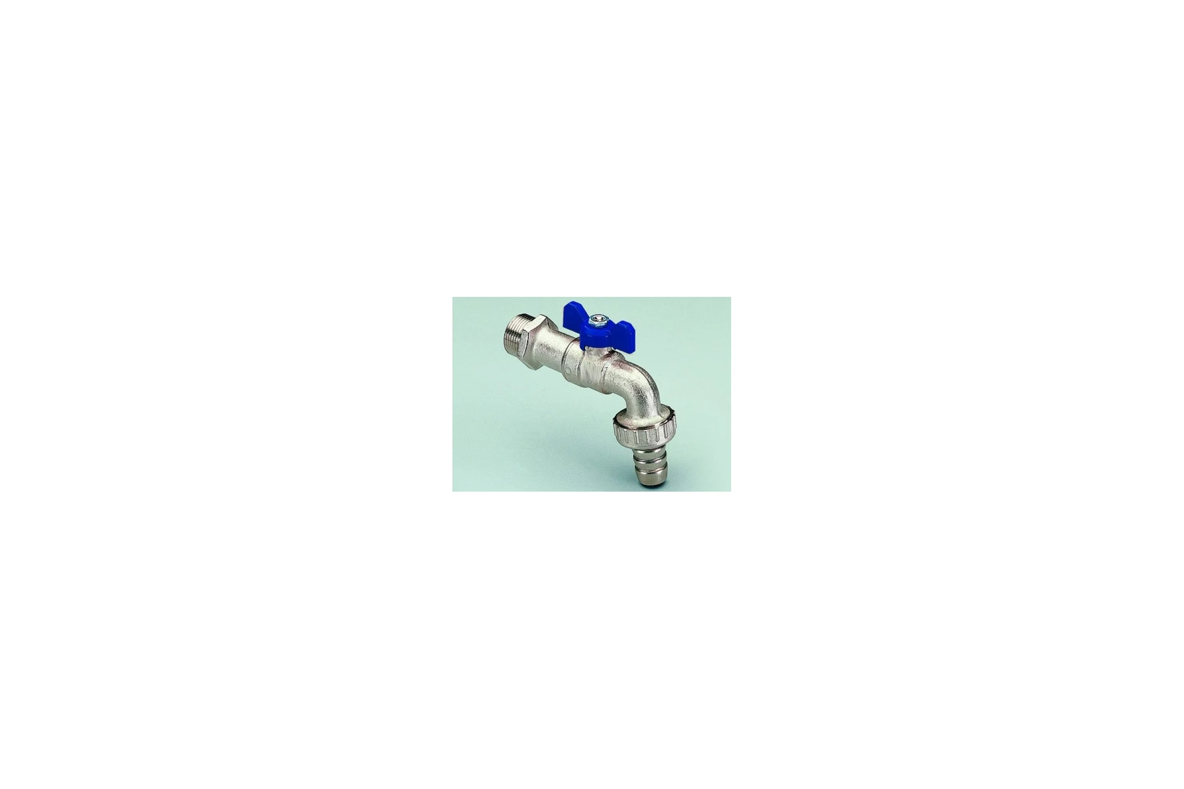 Кран Tiemme 1/2" шаровой сливной со штуцером (синяя бабочка) 2500053 2500053/2520B