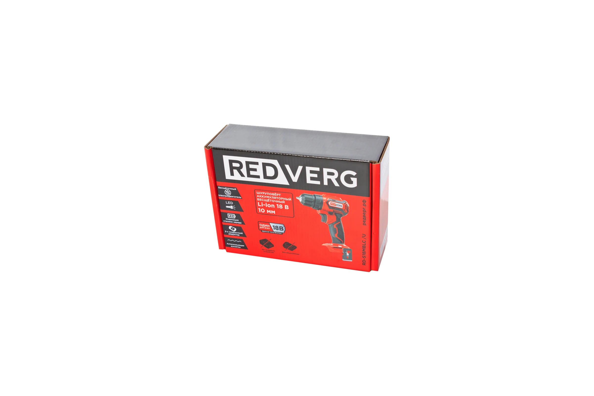 Аккумуляторный бесщеточный шуруповерт REDVERG RD-S18MBLС/U без акк., без з/у 6680700