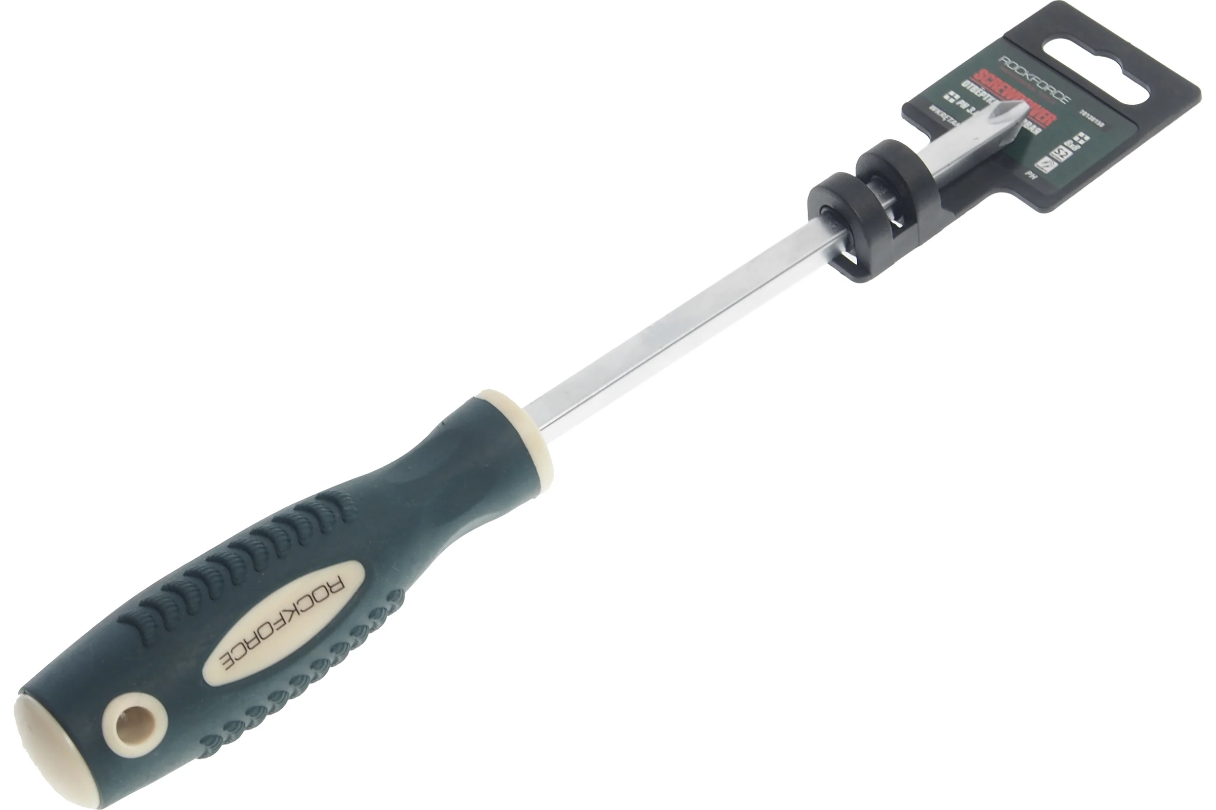 Крестовая магнитная отвертка Rockforce Profi S PH3.0х150мм, на пластиковом держателе RF-70130150(28246)