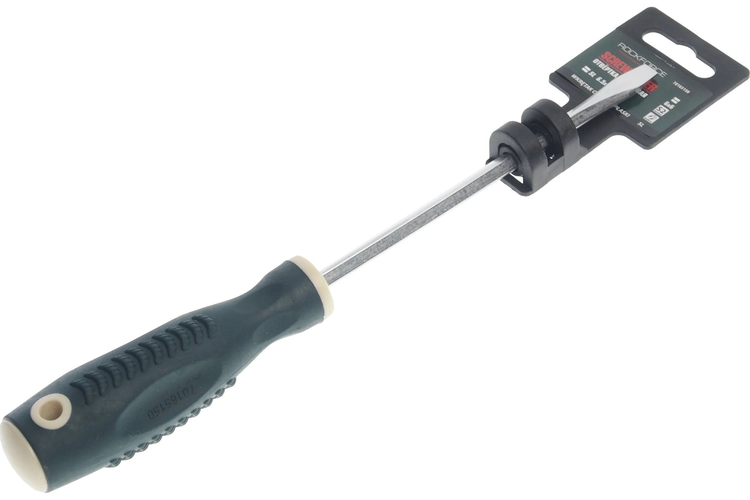 Шлицевая магнитная отвертка Rockforce Profi S2 SL6.5х150мм RF-70165150(28249)