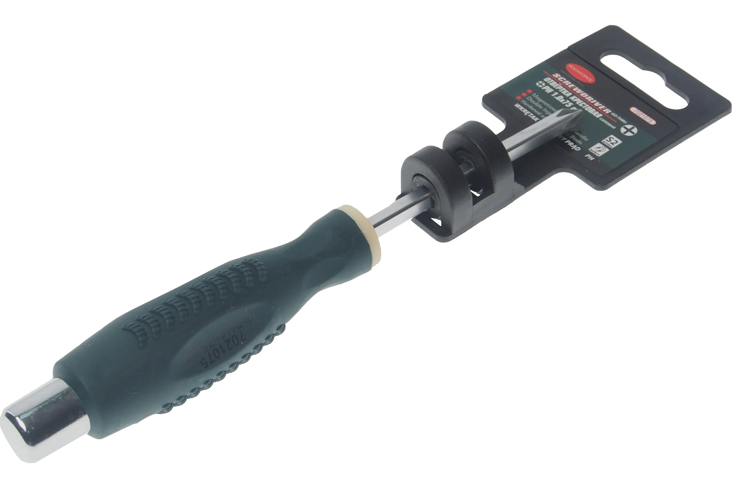 Крестовая силовая отвертка Rockforce PH1.0х75м RF-7021075(26541)