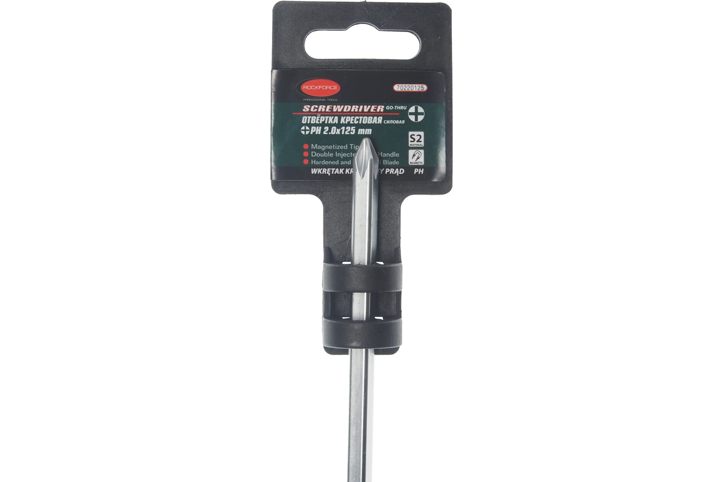 Крестовая силовая отвертка Rockforce PH2.0х125м RF-70220125(26542)