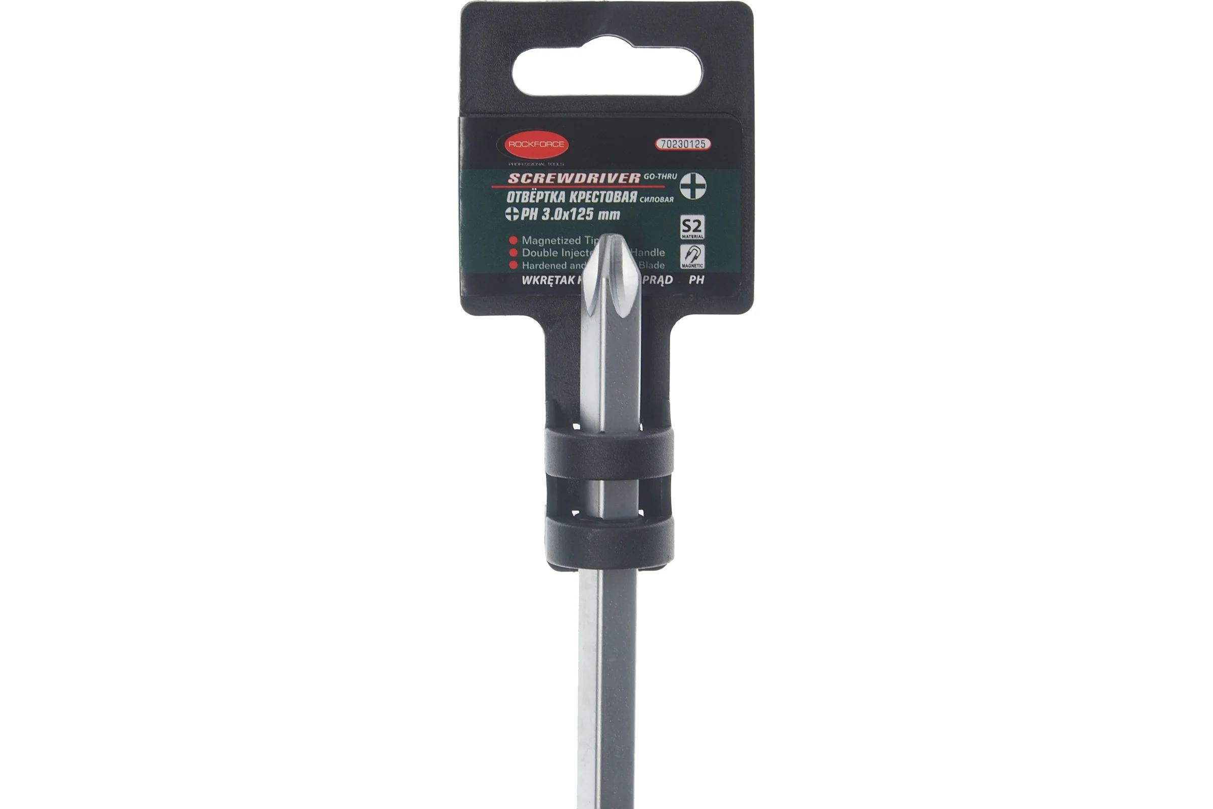 Крестовая силовая отвертка Rockforce PH3.0х125м RF-70230125(26543)