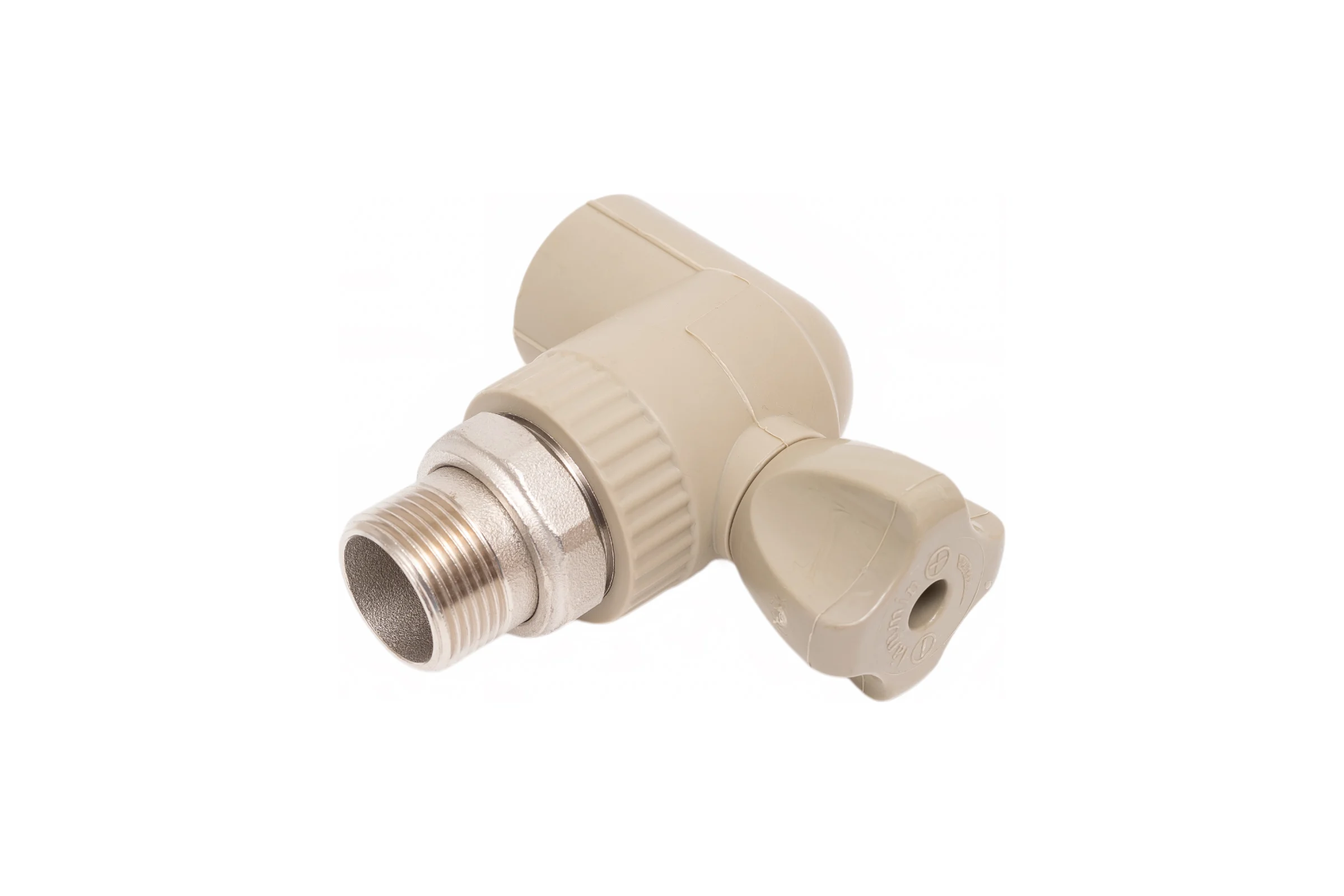 Шаровой кран LAMMIN ppr радиат. угл. 25x3/4" premium 40/5 серый Lm31176025020G