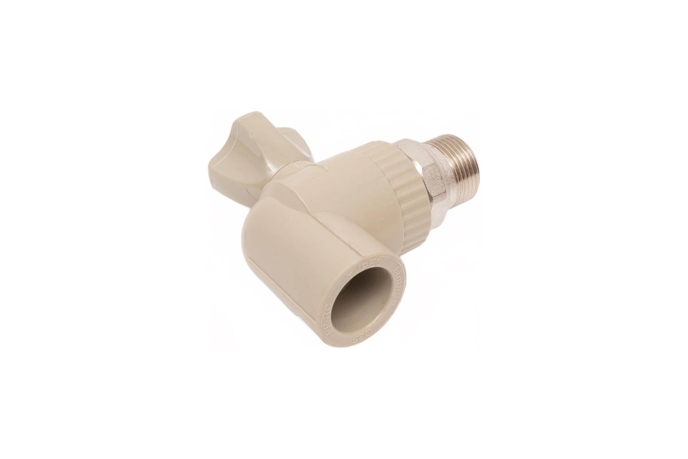 Шаровой кран LAMMIN ppr радиат. угл. 25x3/4" premium 40/5 серый Lm31176025020G