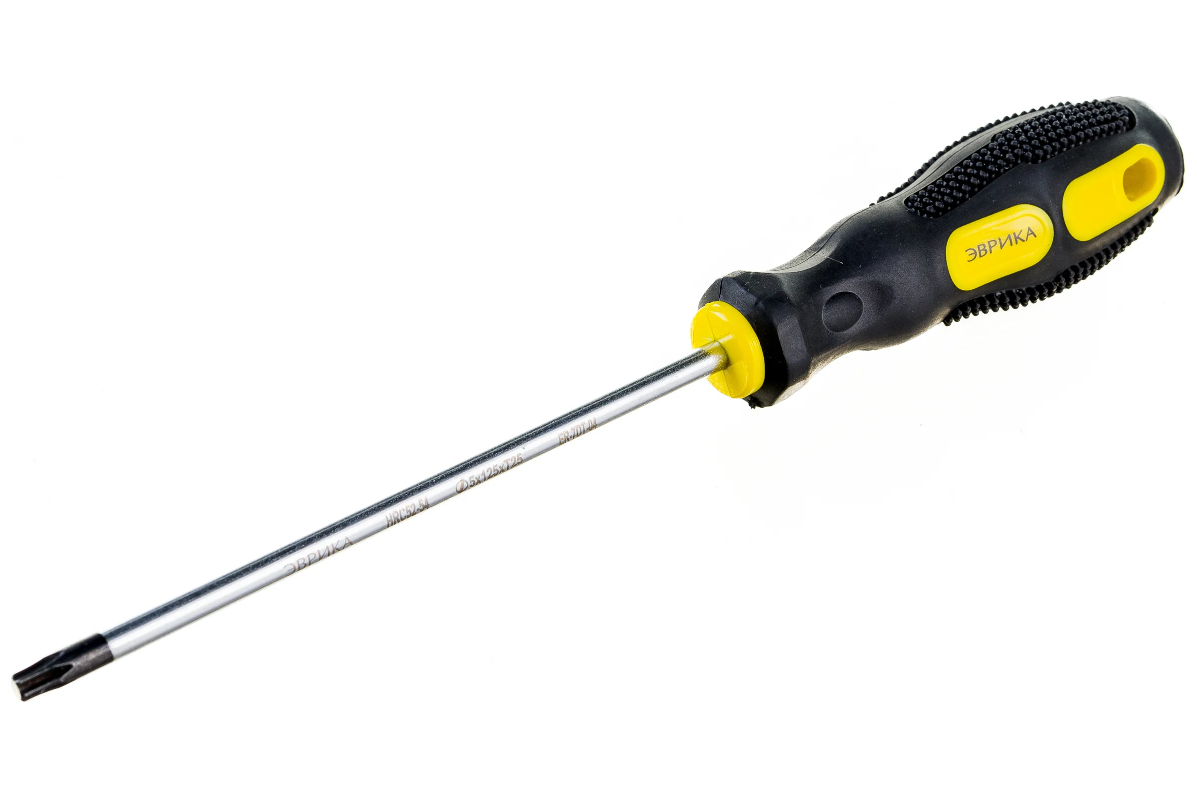 Отвертка TORX Эврика T25х125мм 5мм магнитная с противоскользящей ручкой ER-7DT-04 988156