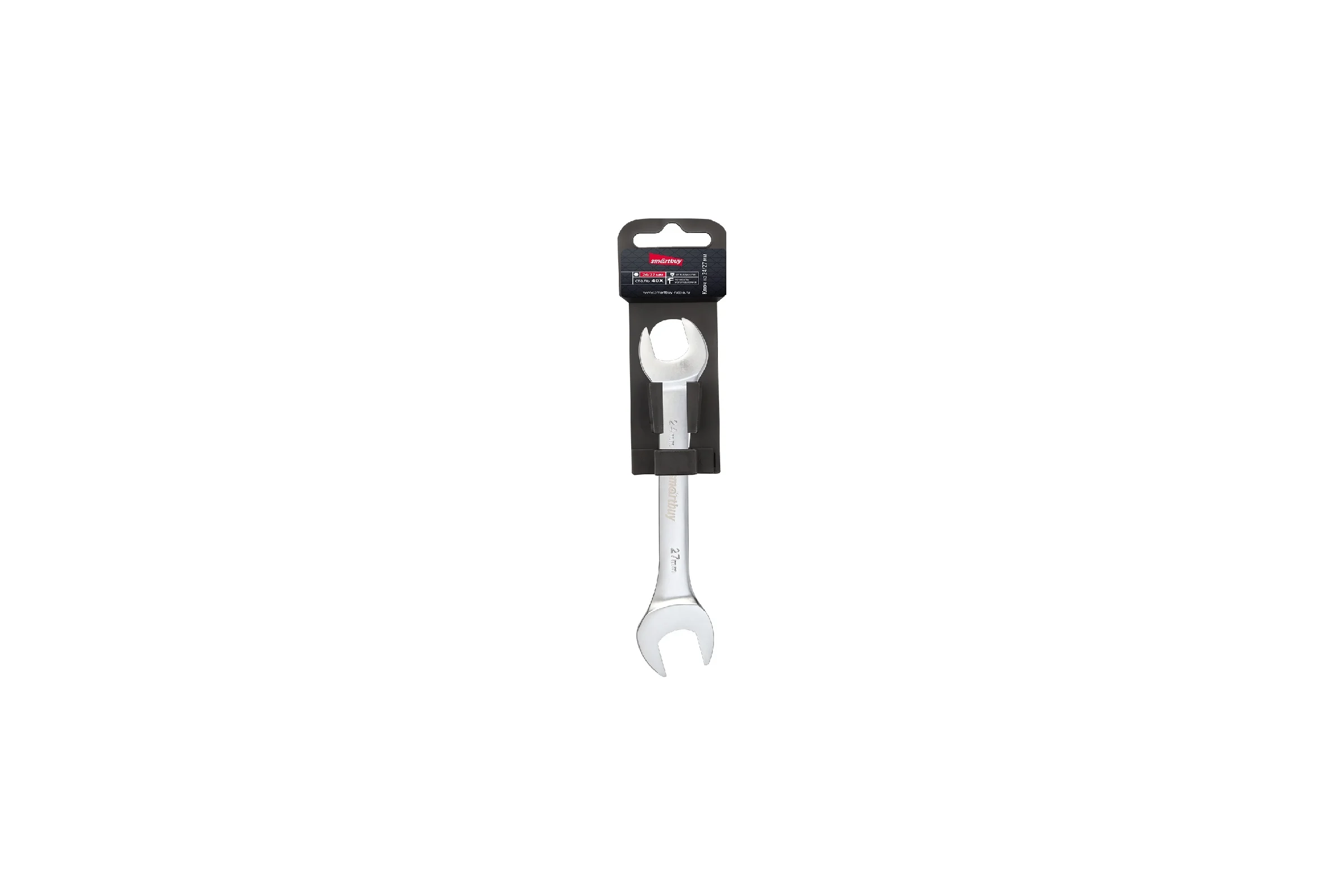 Рожковый ключ Smartbuy 24 мм, 27 мм, хромированный, 40x, tools SBT-UWS-24-27p1