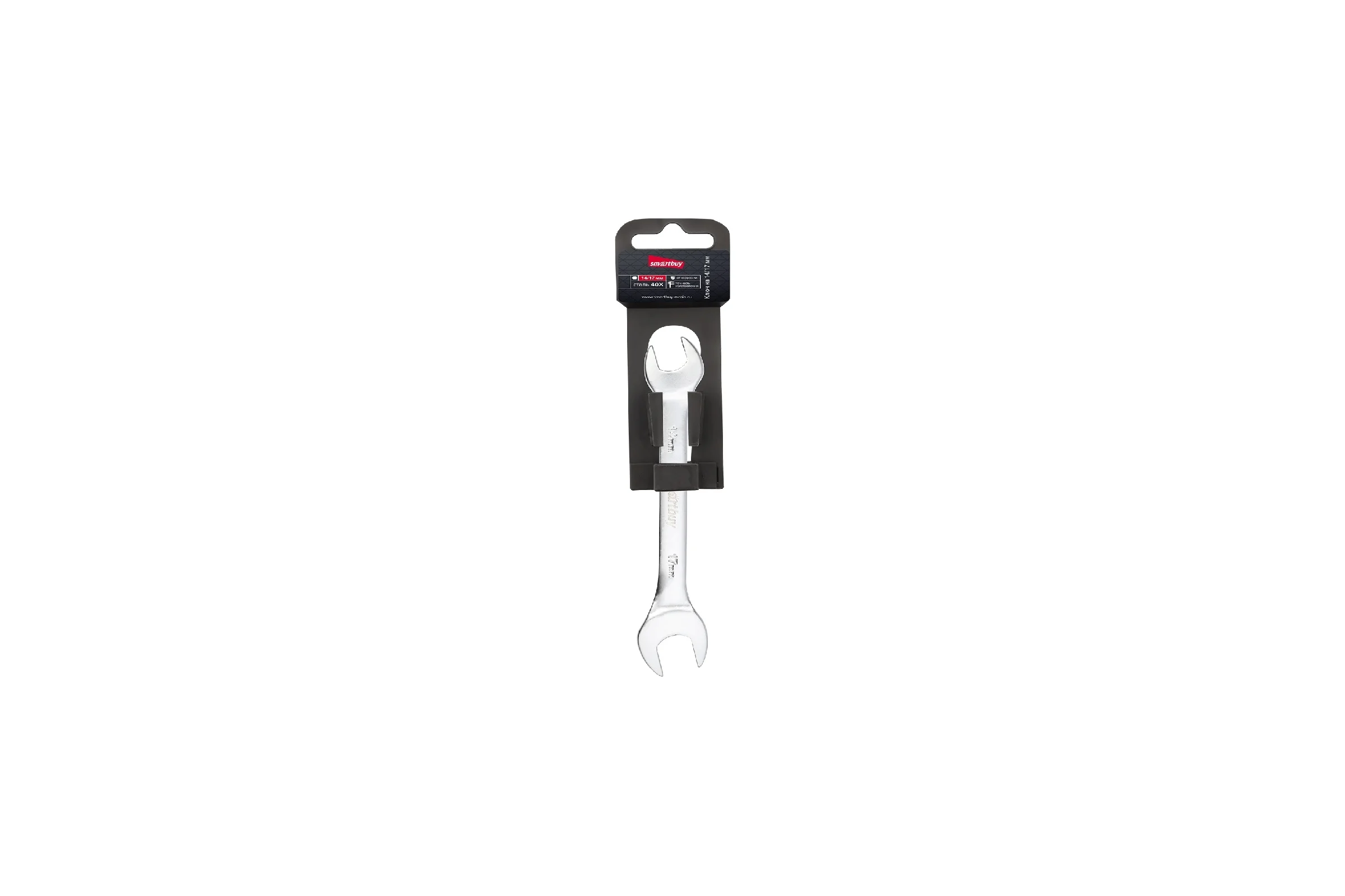 Рожковый ключ Smartbuy 14 мм, 17 мм, хромированный, 40x, tools SBT-UWS-14-17p1