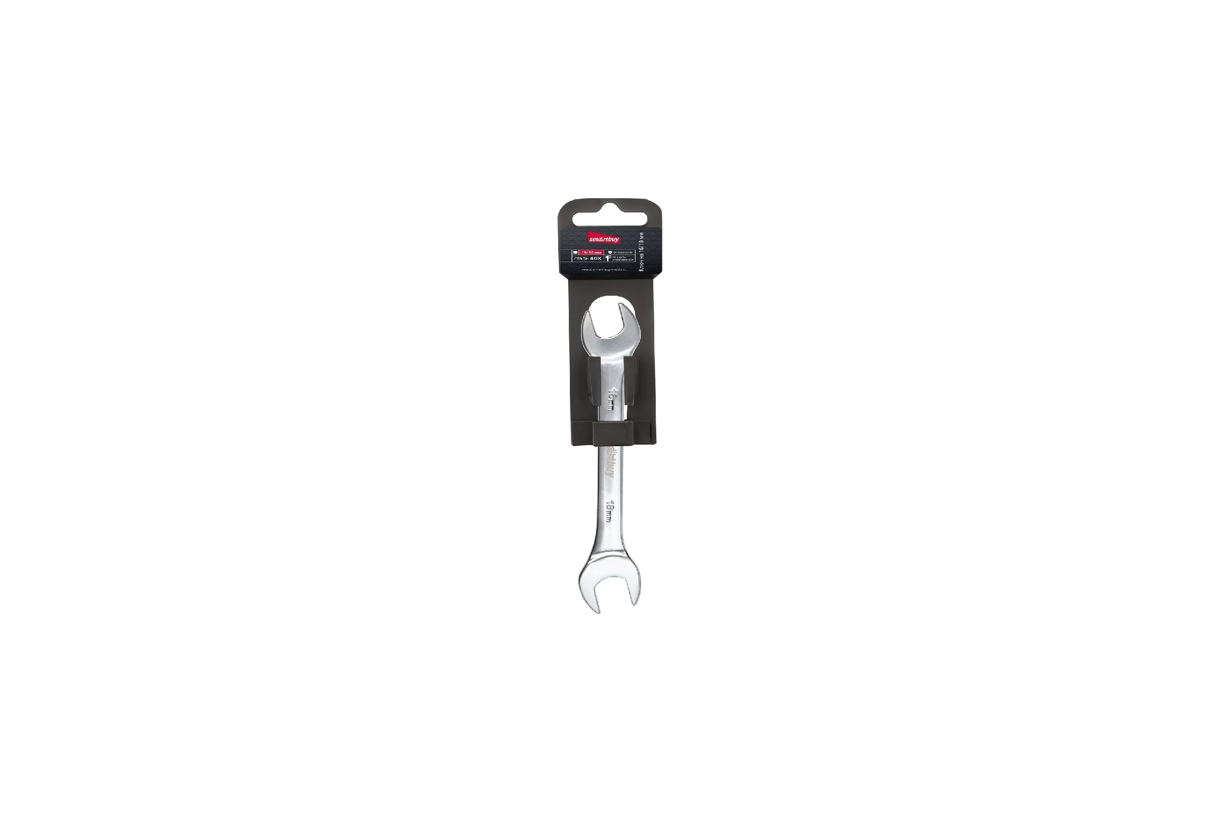 Рожковый ключ Smartbuy 16 мм, 18 мм, хромированный, 40x, tools SBT-UWS-16-18p1