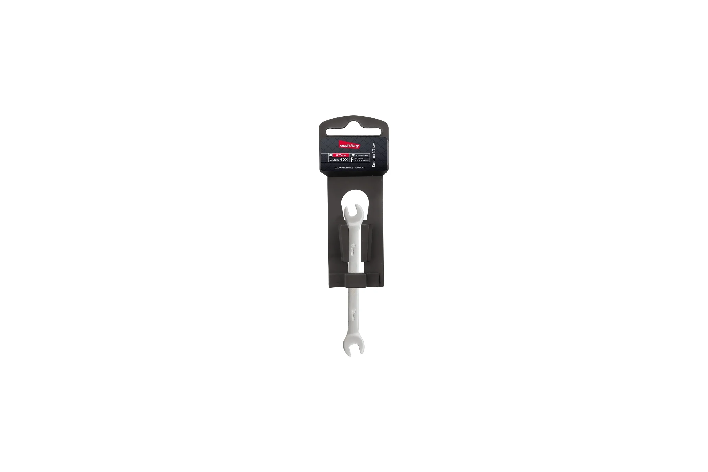 Рожковый ключ Smartbuy 6 мм, 7 мм, хромированный, 40x, tools SBT-UWS-6-7p1