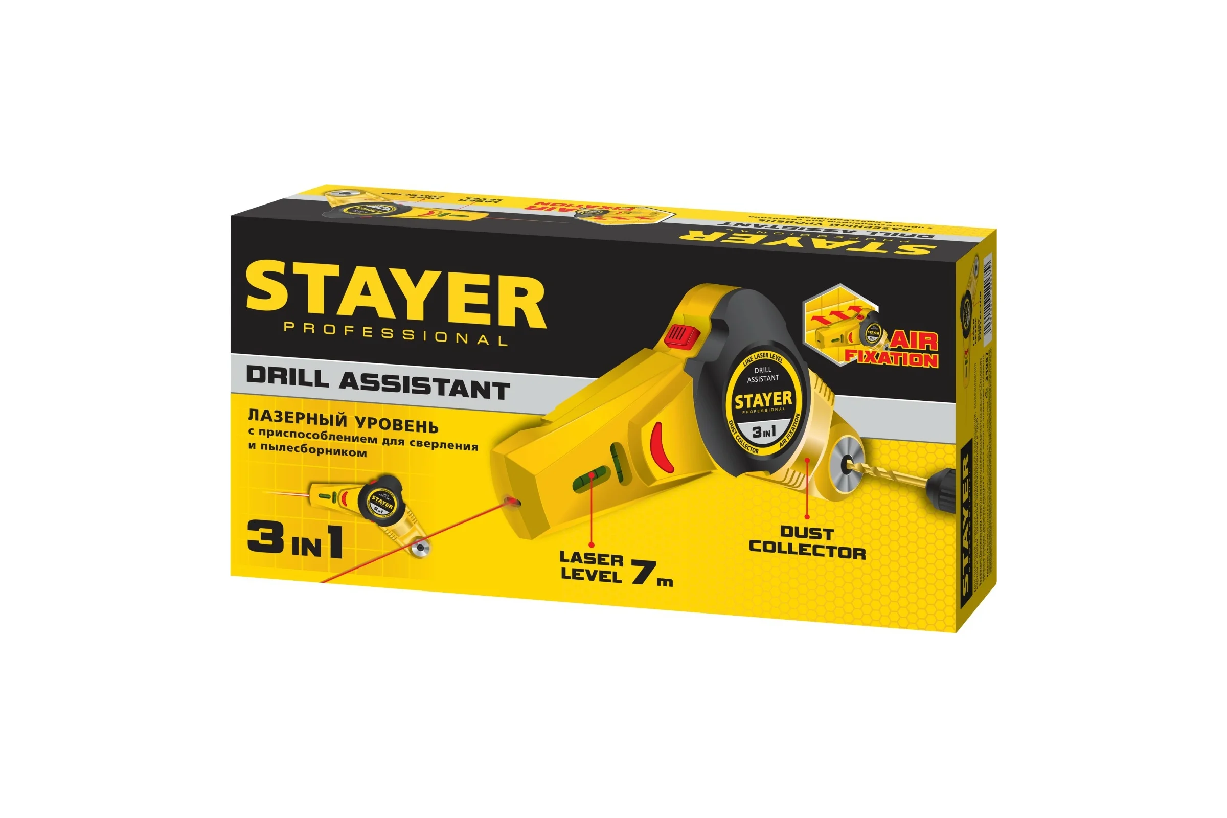 Уровень с приспособлением для сверления STAYER Drill Assistant 34987