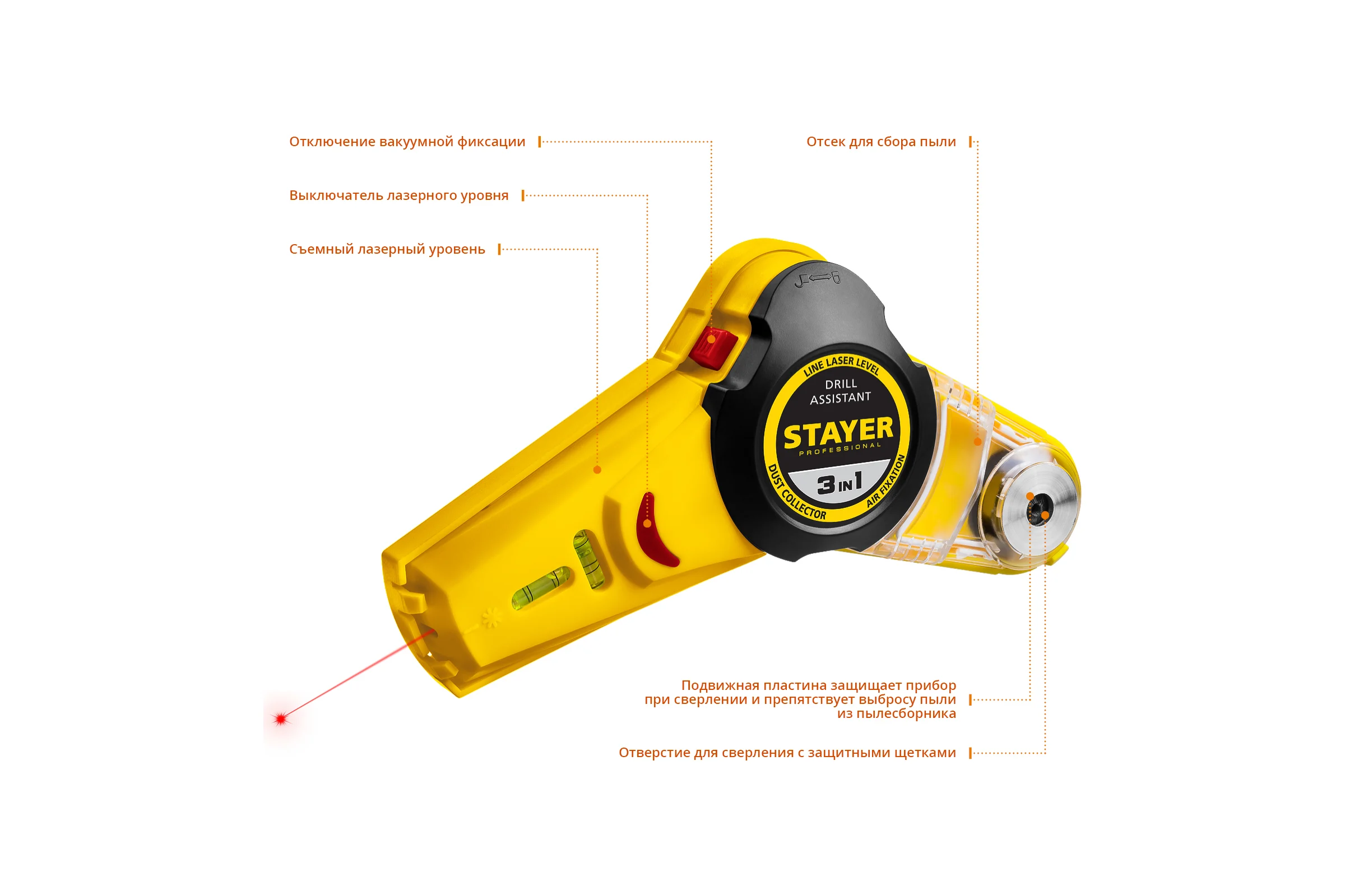 Уровень с приспособлением для сверления STAYER Drill Assistant 34987