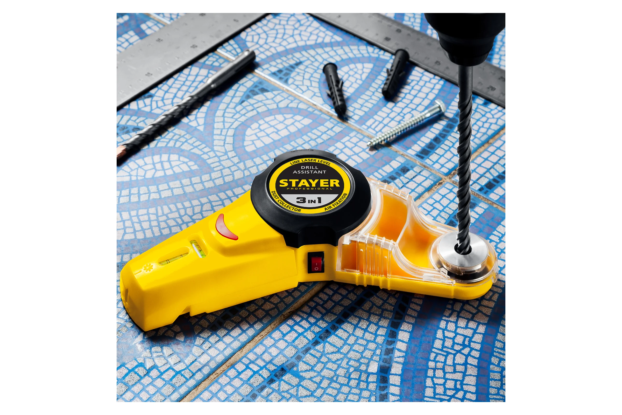 Уровень с приспособлением для сверления STAYER Drill Assistant 34987
