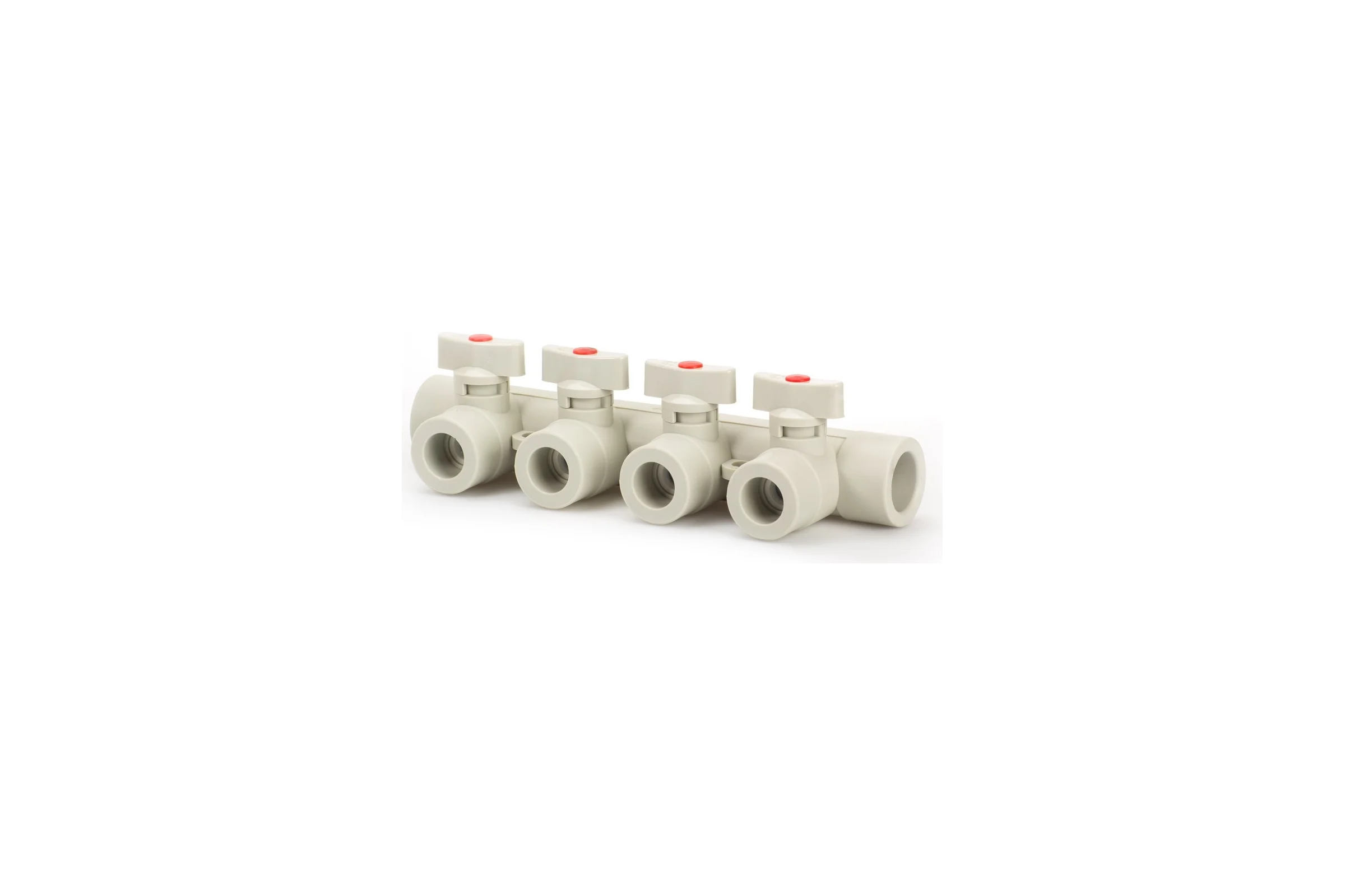 Коллектор с шаровыми кранами LAMMIN ppr 25x4, 25/1 серый Lm31081004025G