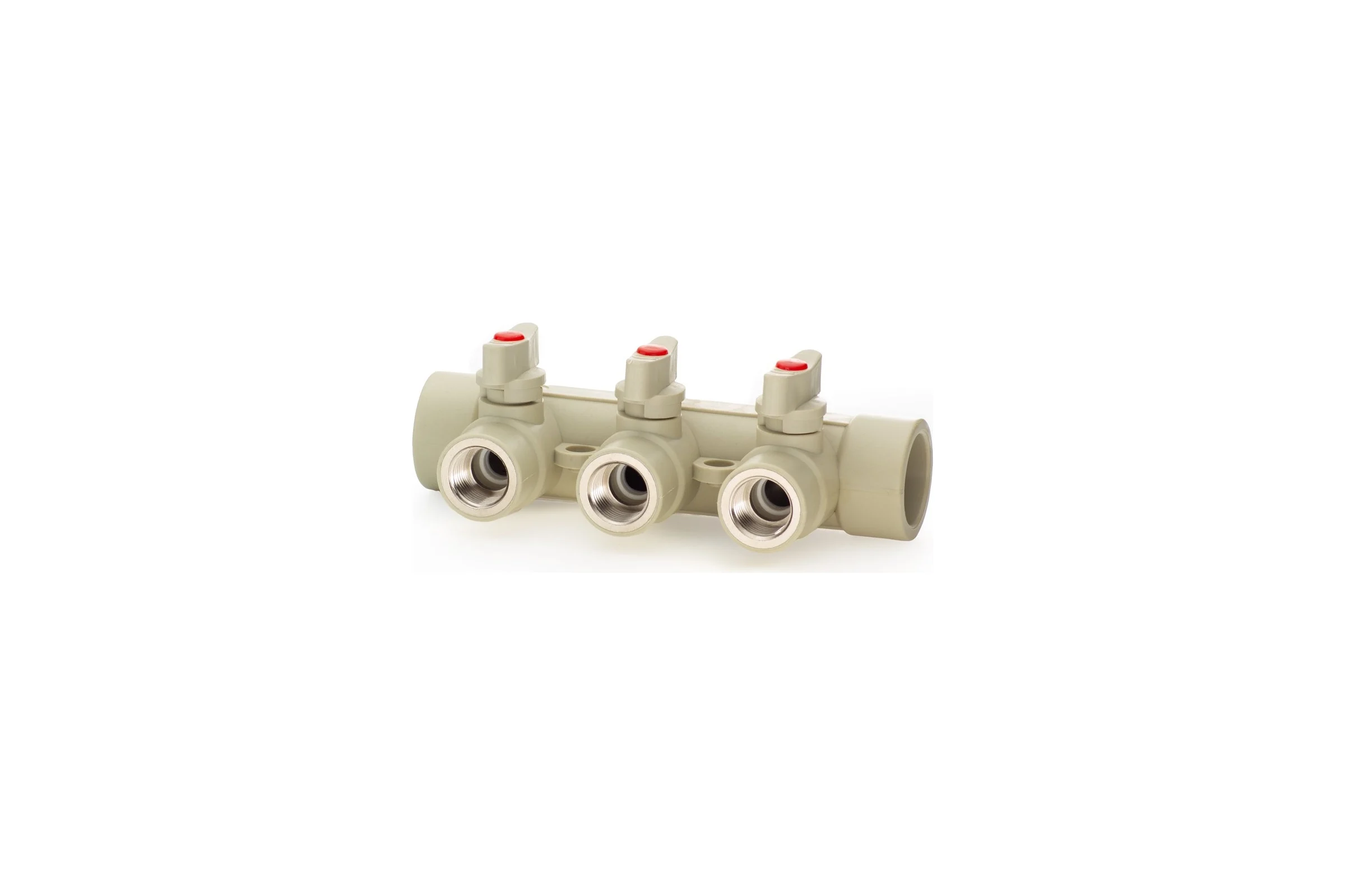 Коллектор с шаровыми кранами LAMMIN ppr вр 32x1/2x3 12/1 серый Lm31082315032G