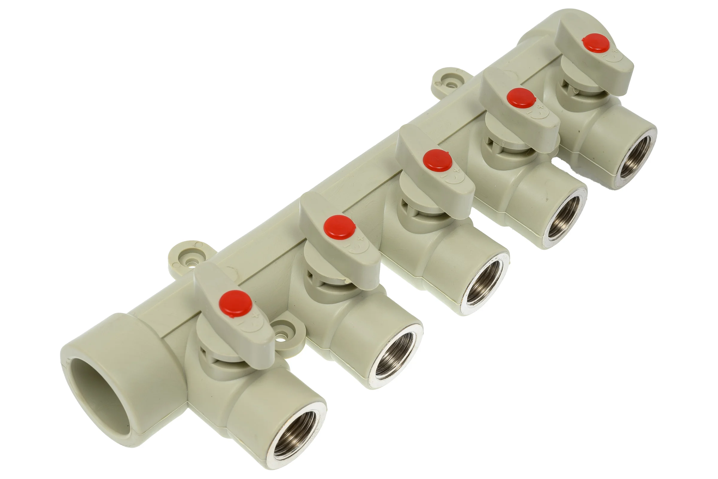 Коллектор с шаровыми кранами LAMMIN ppr вр 32x1/2x5 7/1 серый Lm31082515032G