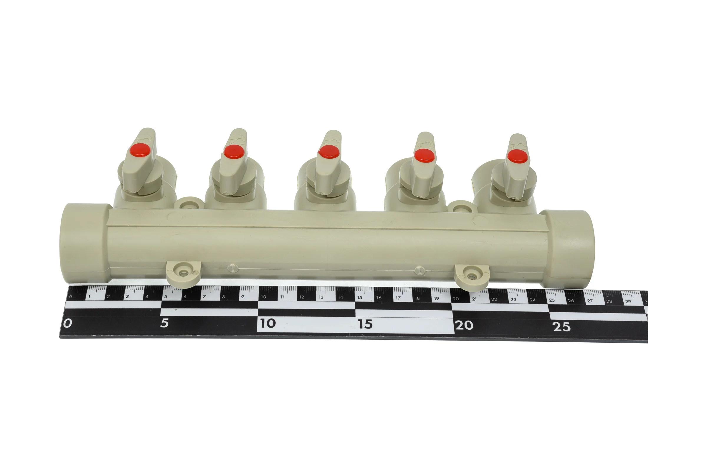 Коллектор с шаровыми кранами LAMMIN ppr вр 32x1/2x5 7/1 серый Lm31082515032G