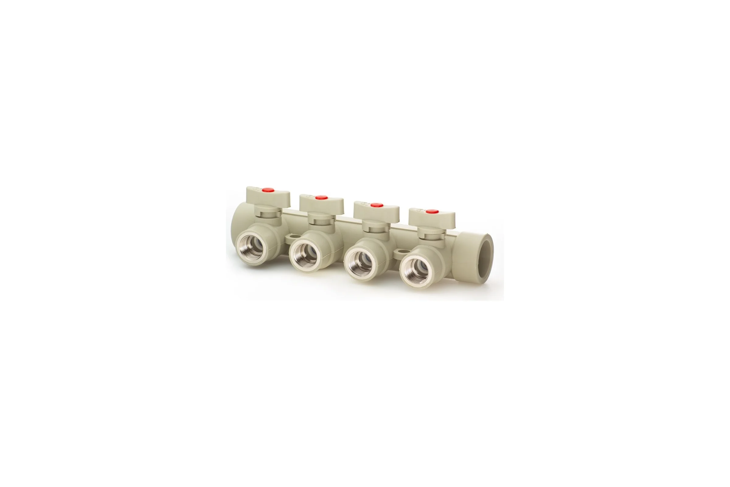 Коллектор с шаровыми кранами LAMMIN ppr вр 32x1/2x4 10/1 серый Lm31082415032G