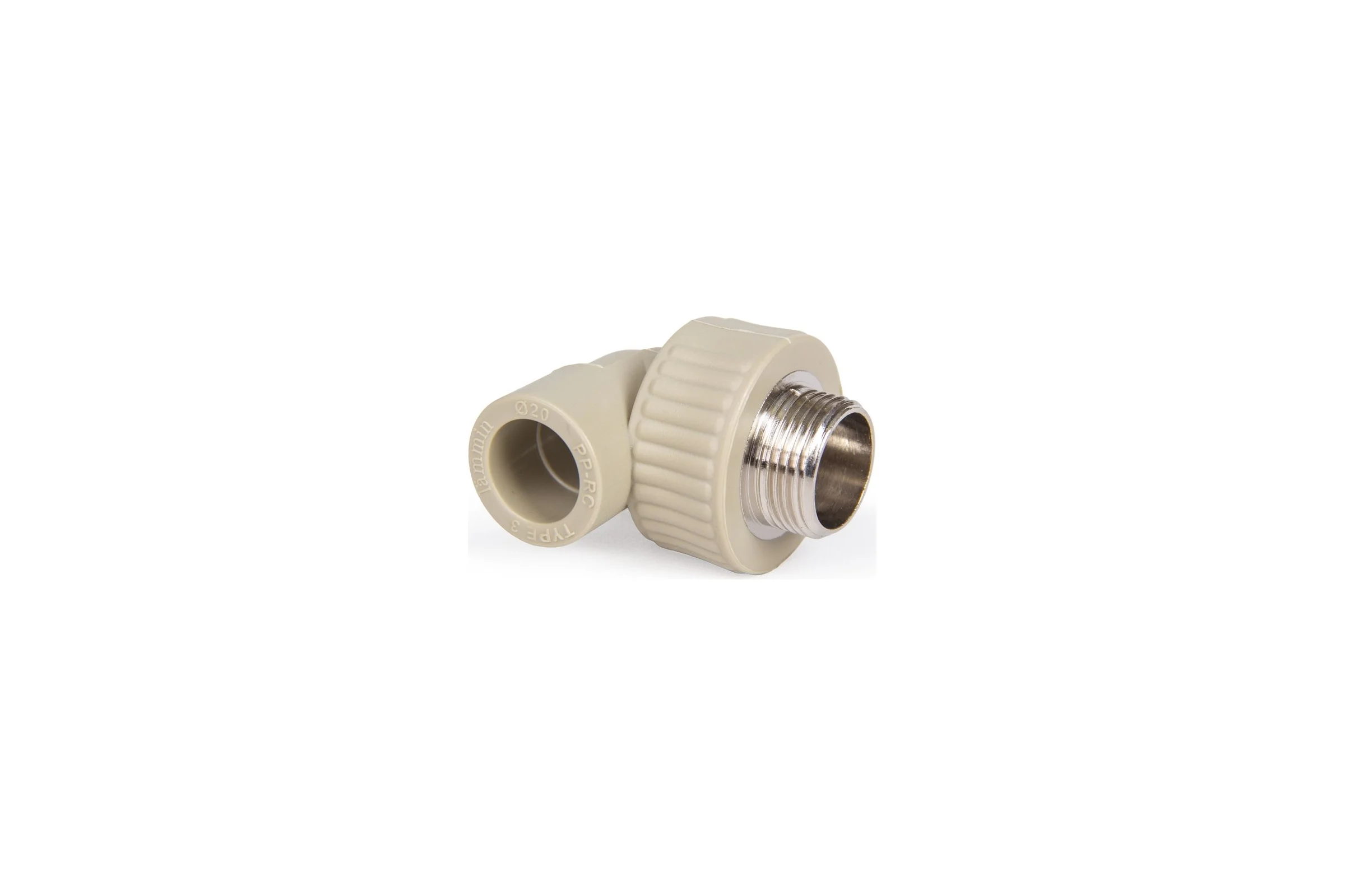 Комбинированный угольник LAMMIN ppr нр 20x3/4" 80/20 серый Lm31051020020G