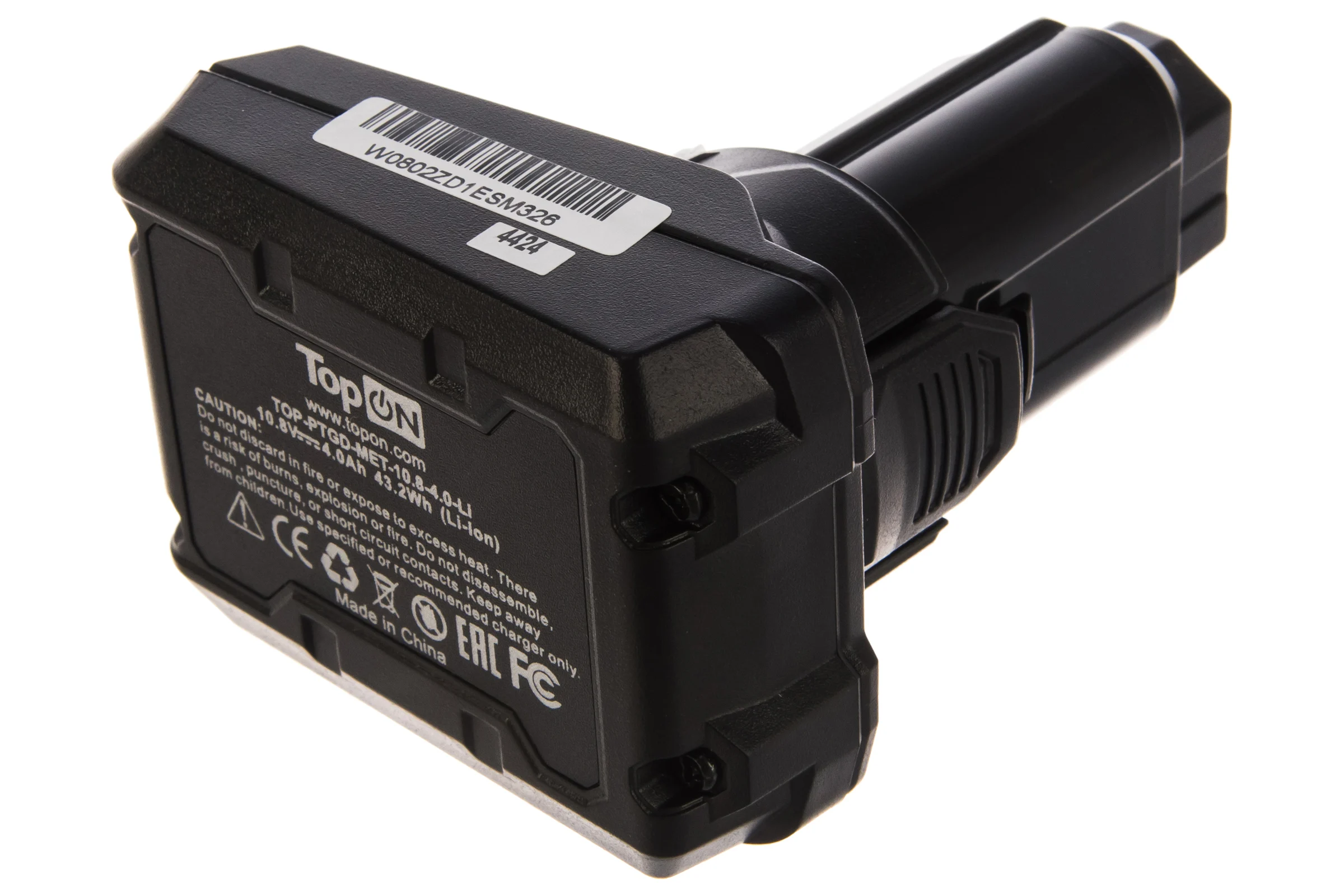 Аккумулятор для электроинструмента Metabo (Li-Ion, 10.8В, 4Ач) TopON PN: 625585000 TOP-PTGD-MET-10.8-4.0-Li