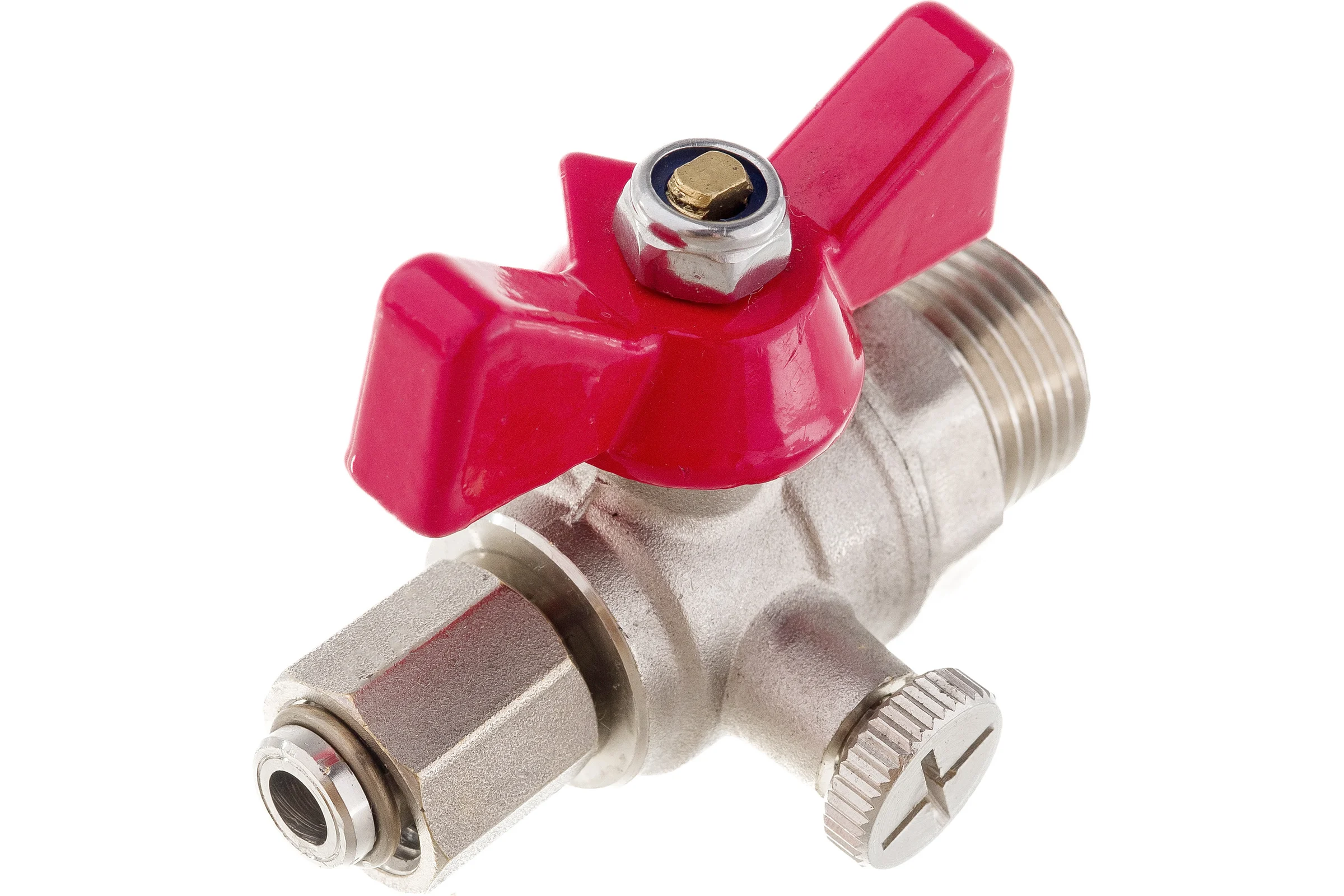 Шаровой кран для подключения  манометра VALTEC 1/2нар - 1/4вн. VT.806.N.0402