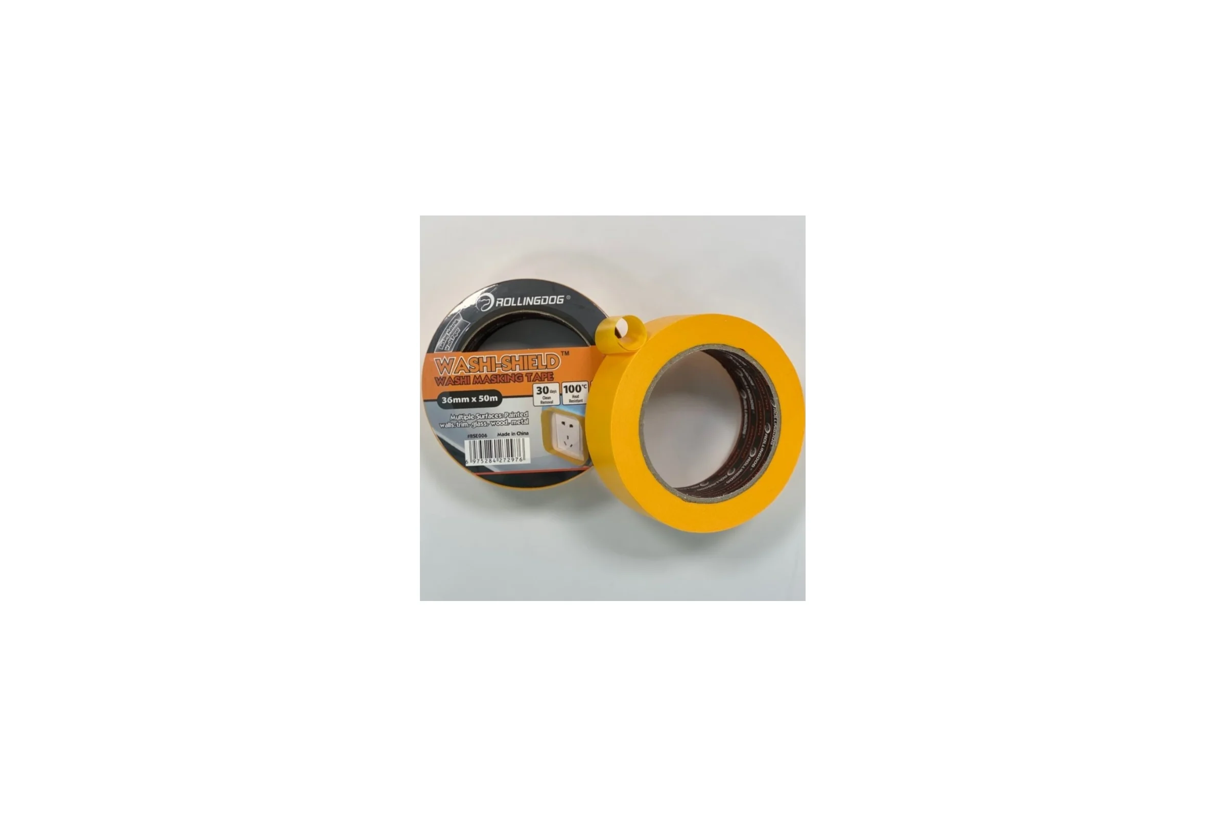 Малярная лента Rollingdog Washi Tape 36 мм, 50 м, для четких границ BSE006
