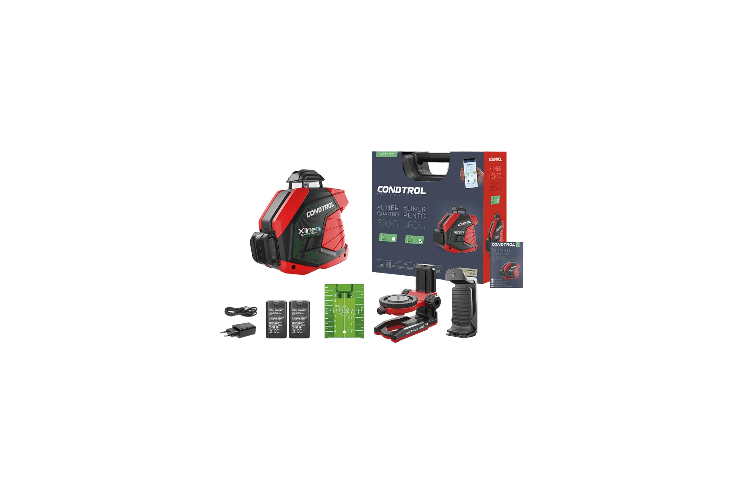 Лазерный нивелир Condtrol xliner quattro 360g kit 7-2-106