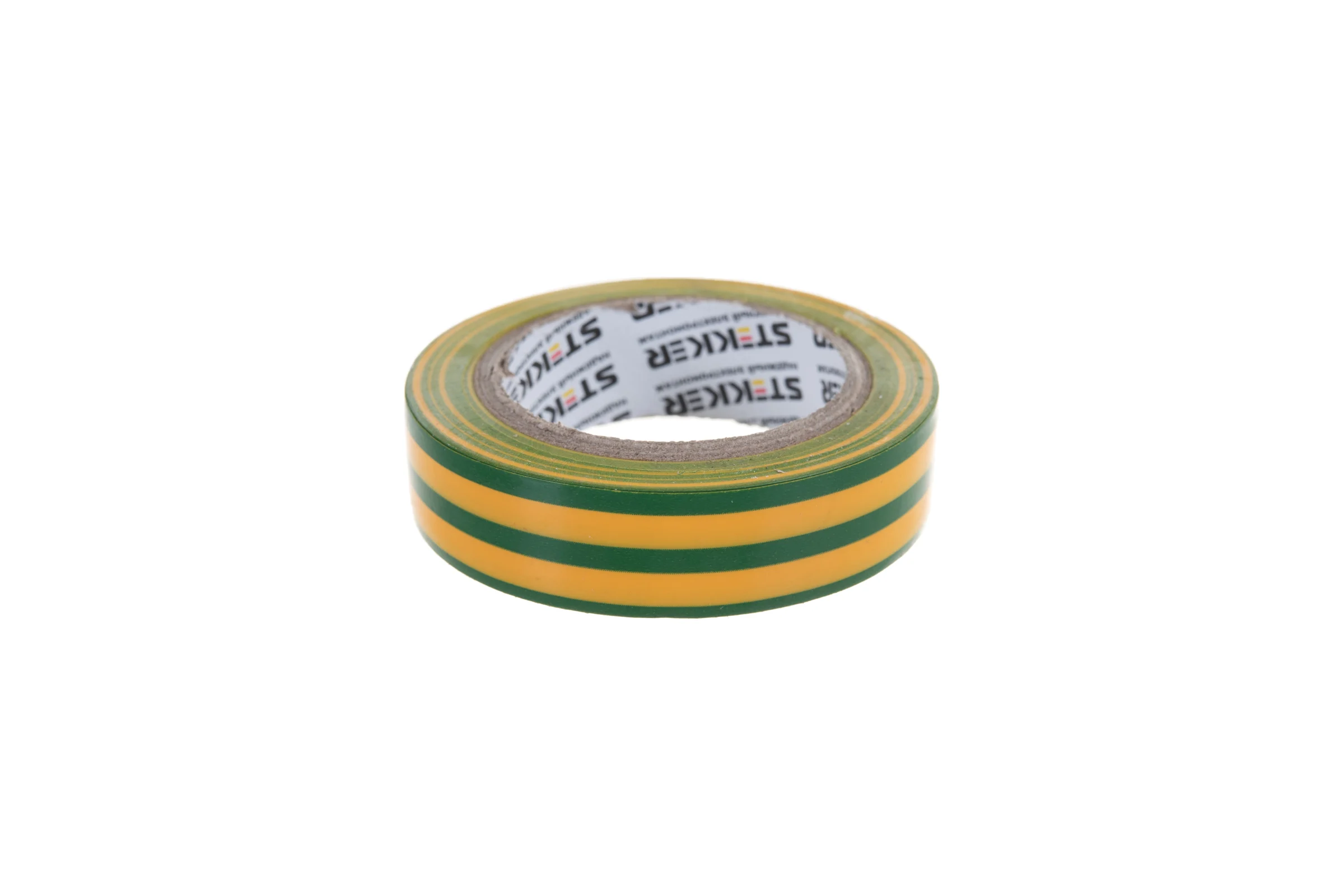 Изоляционная лента STEKKER 0,13x15 мм, 10 м, желто-зеленая, INTP01315-10 32827