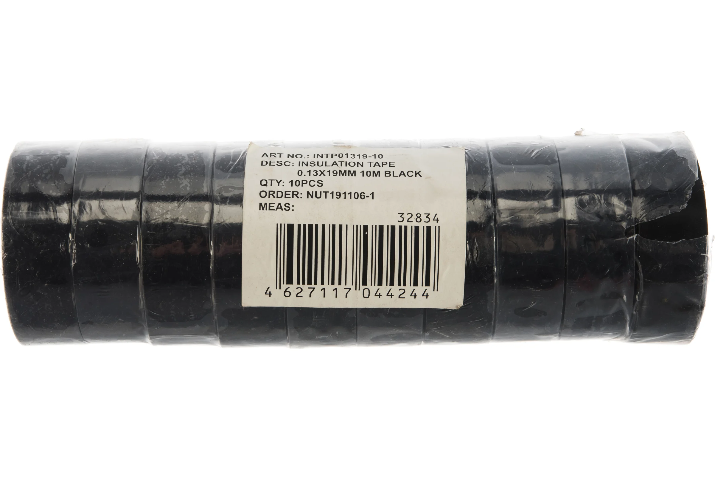 Изоляционная лента STEKKER 0,13x19 мм, 10 м, черная, INTP01319-10 32834