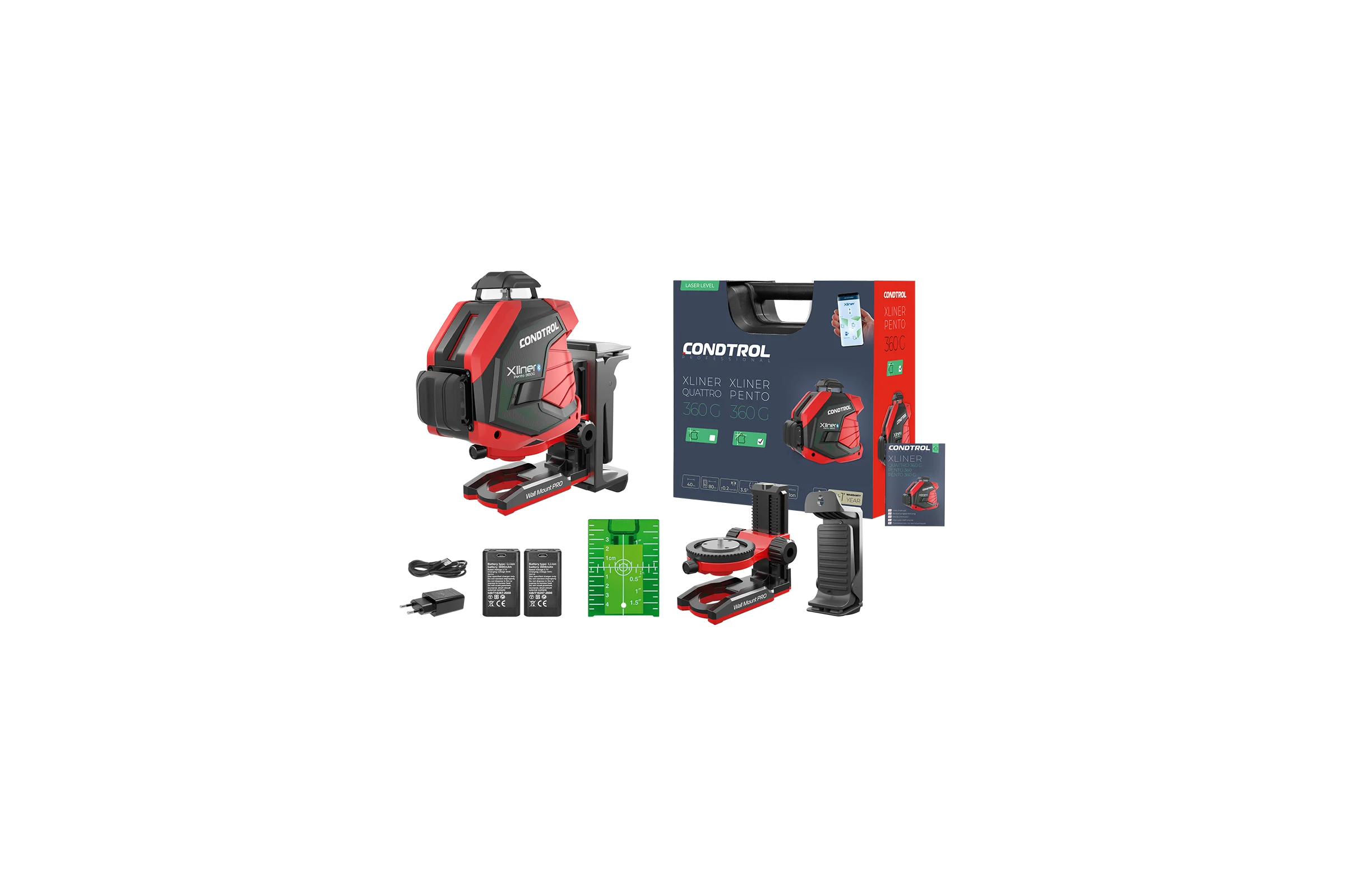 Лазерный нивелир Condtrol xliner pento 360g kit 1-2-410