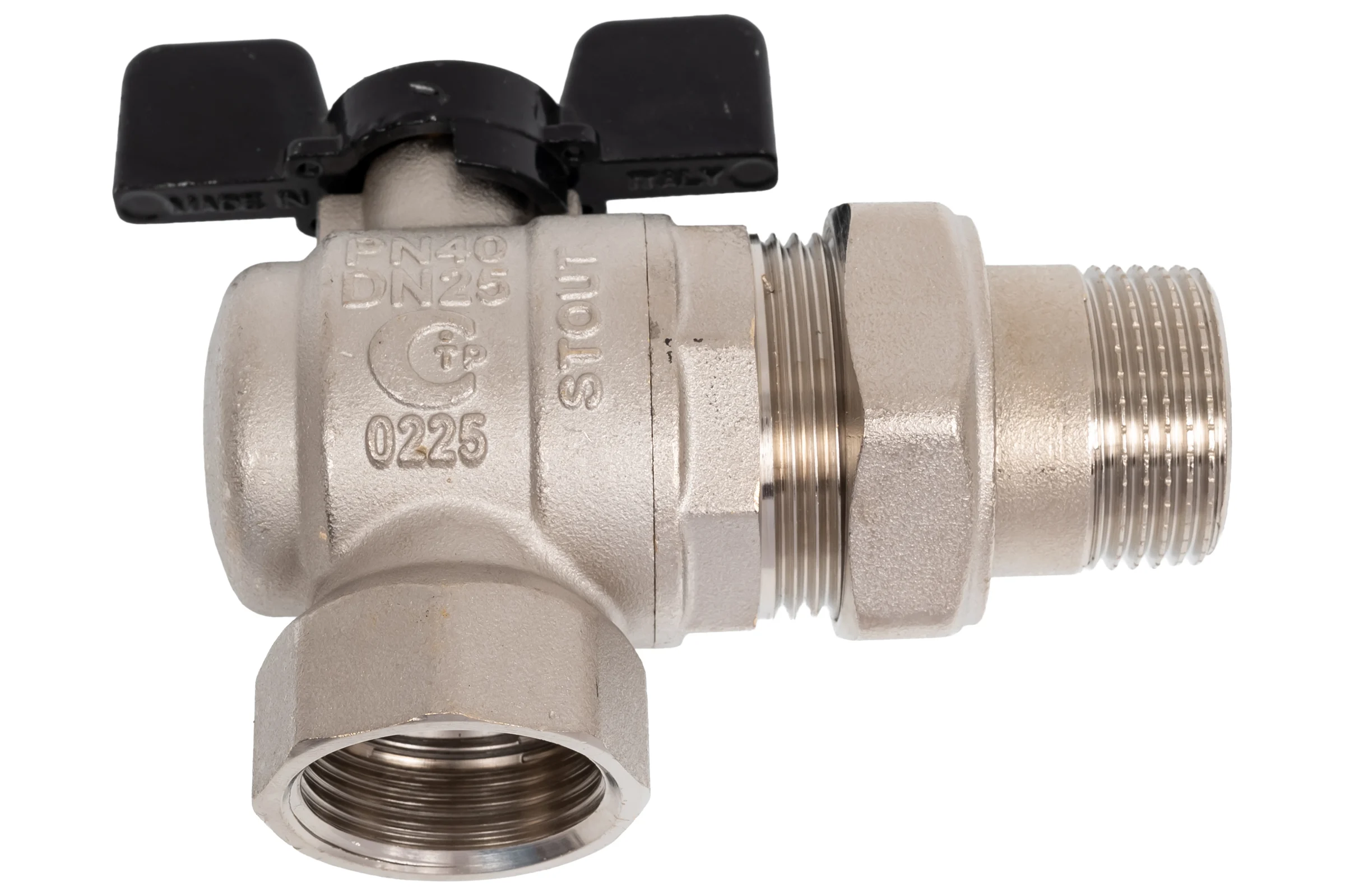 Шаровой угловой кран с американкой STOUT ВН 1 SVB-0008-200025 RG00938T5RMMA7