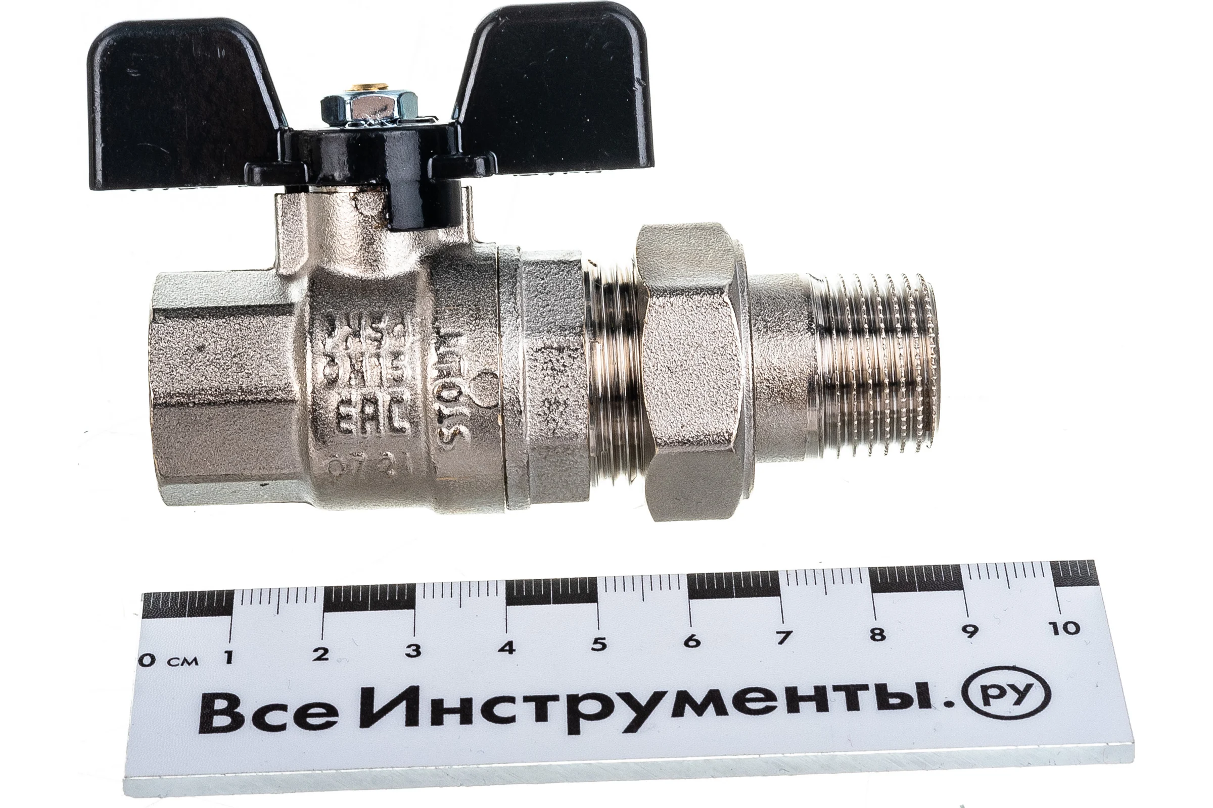 Кран шаровой полнопроходной с американкой STOUT 1/2 ВР/НР ручка бабочка SVB-0007-200015 RG00938T5RK0HS