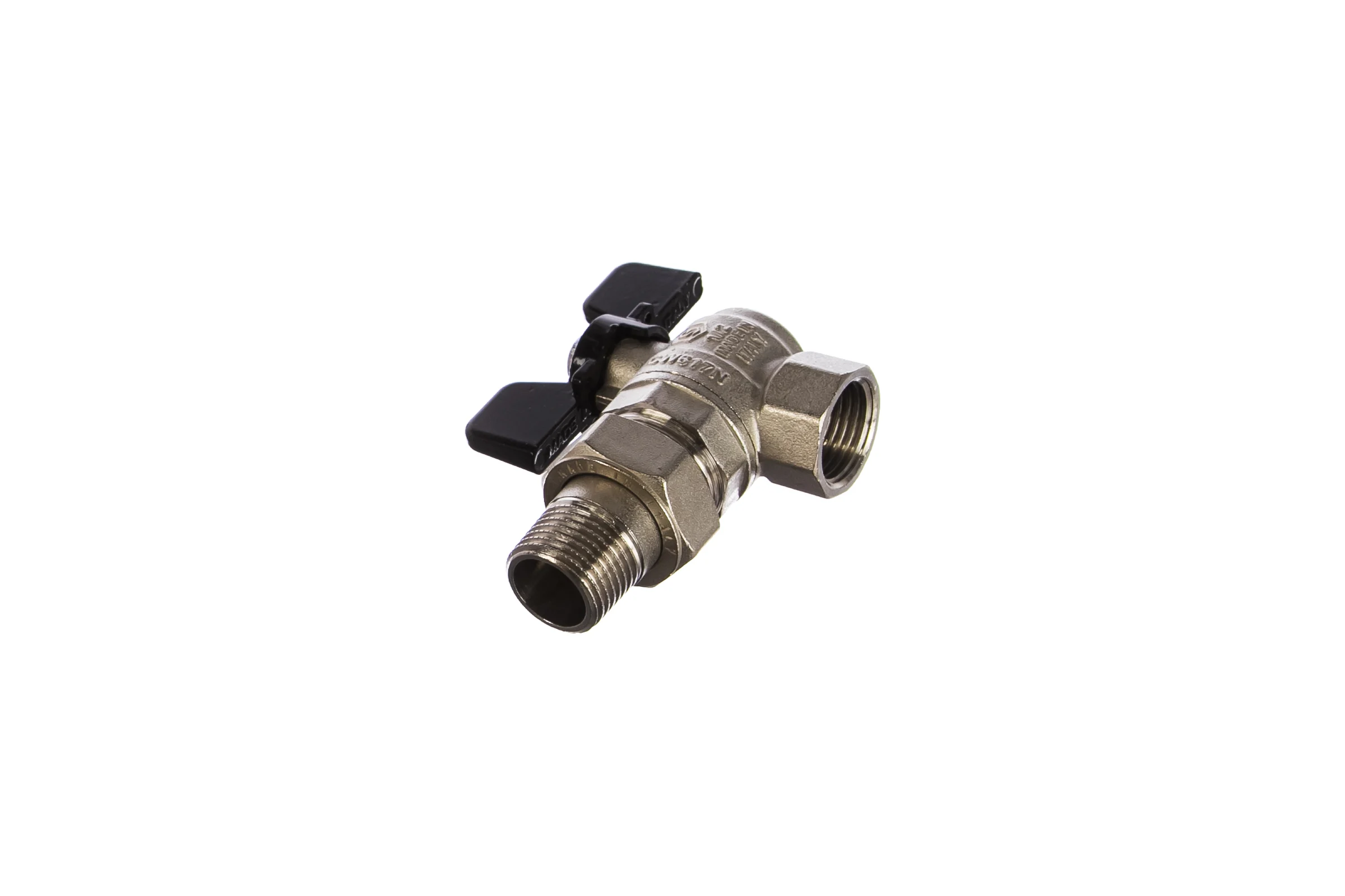 Кран шаровой полнопроходной угловой с американкой STOUT 1/2" ВР/НР ручка бабочка SVB-0008-200015 RG00938T5RM7A5