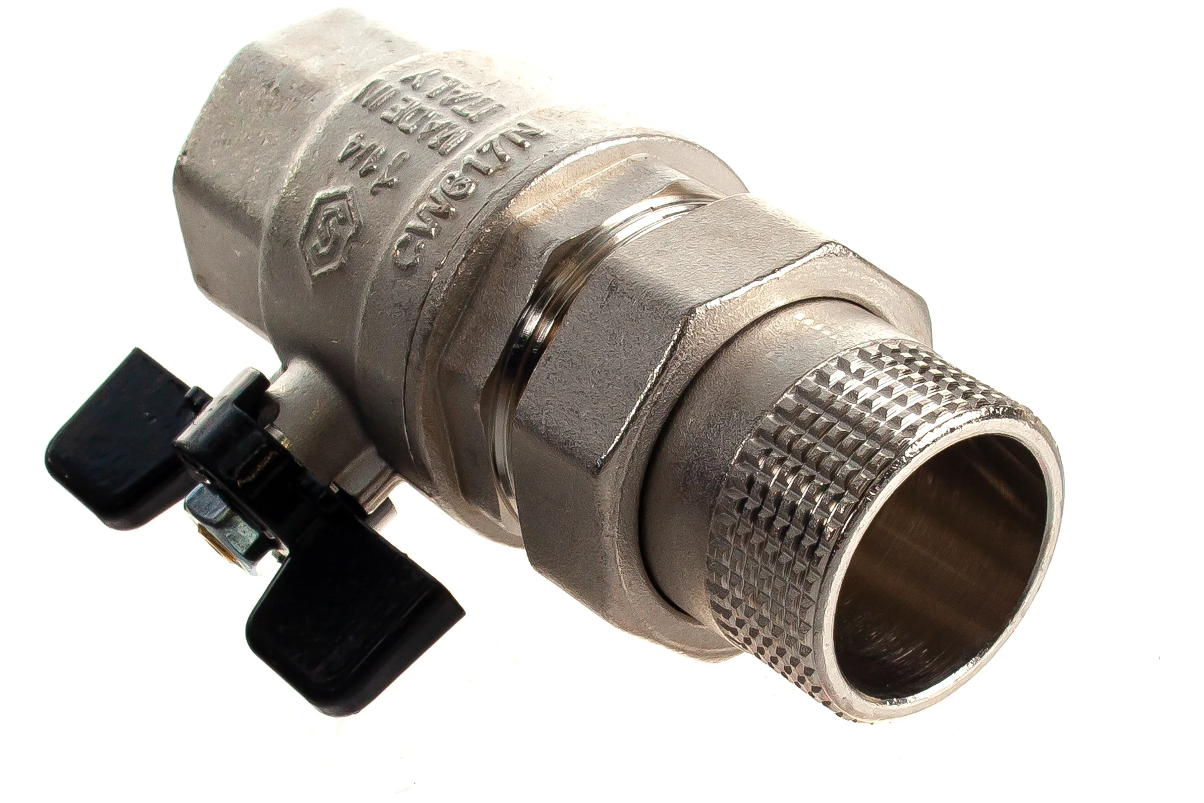 Шаровой полнопроходной кран с американкой STOUT 1 1/4" ВР/НР ручка бабочка SVB-0007-200032 RG00938T5RKQ1V