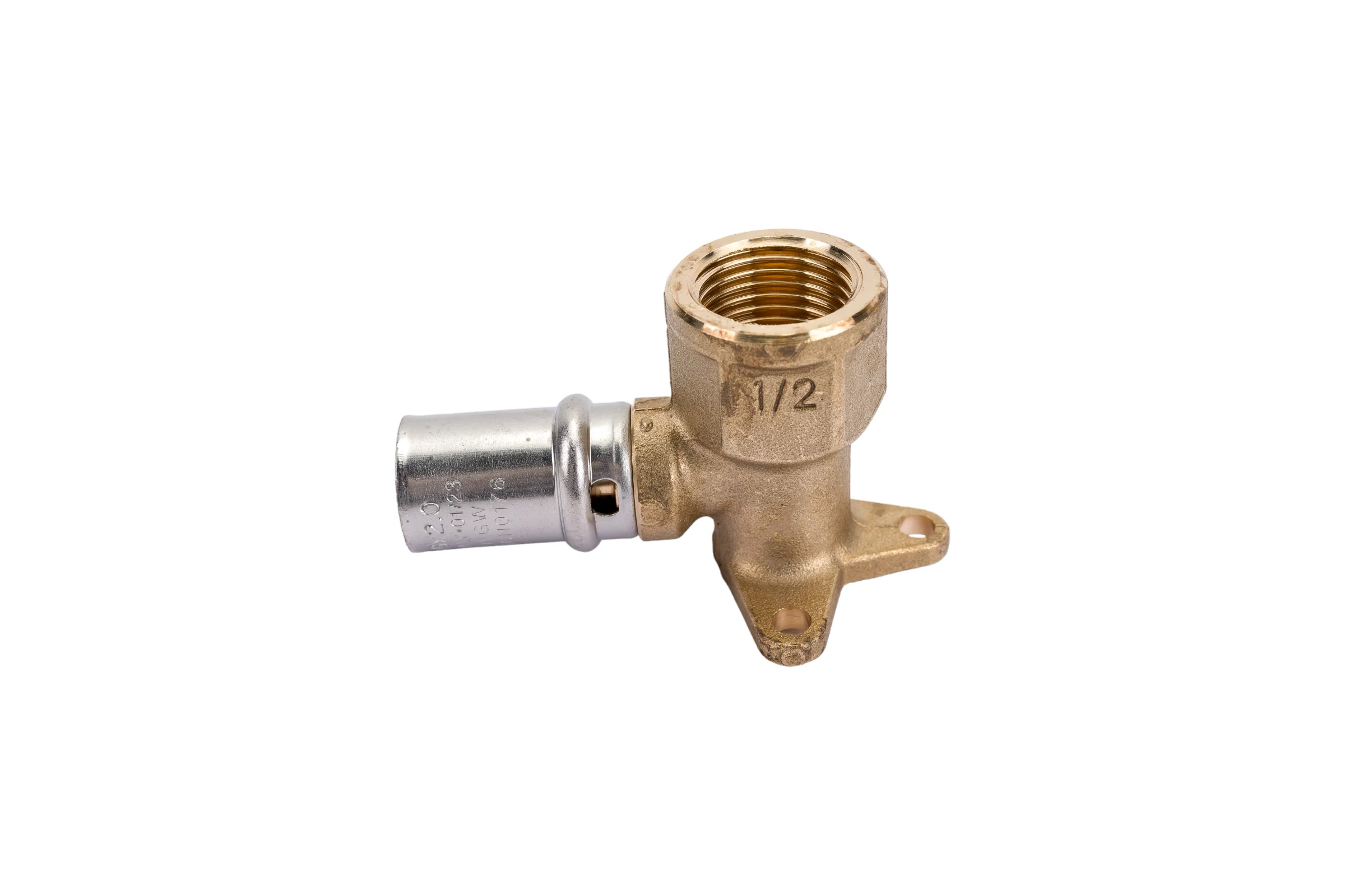 Короткий угольник с креплением STOUT 1/2х16 прессовой SFP-0018-001216 RG008S9C4NI3S2