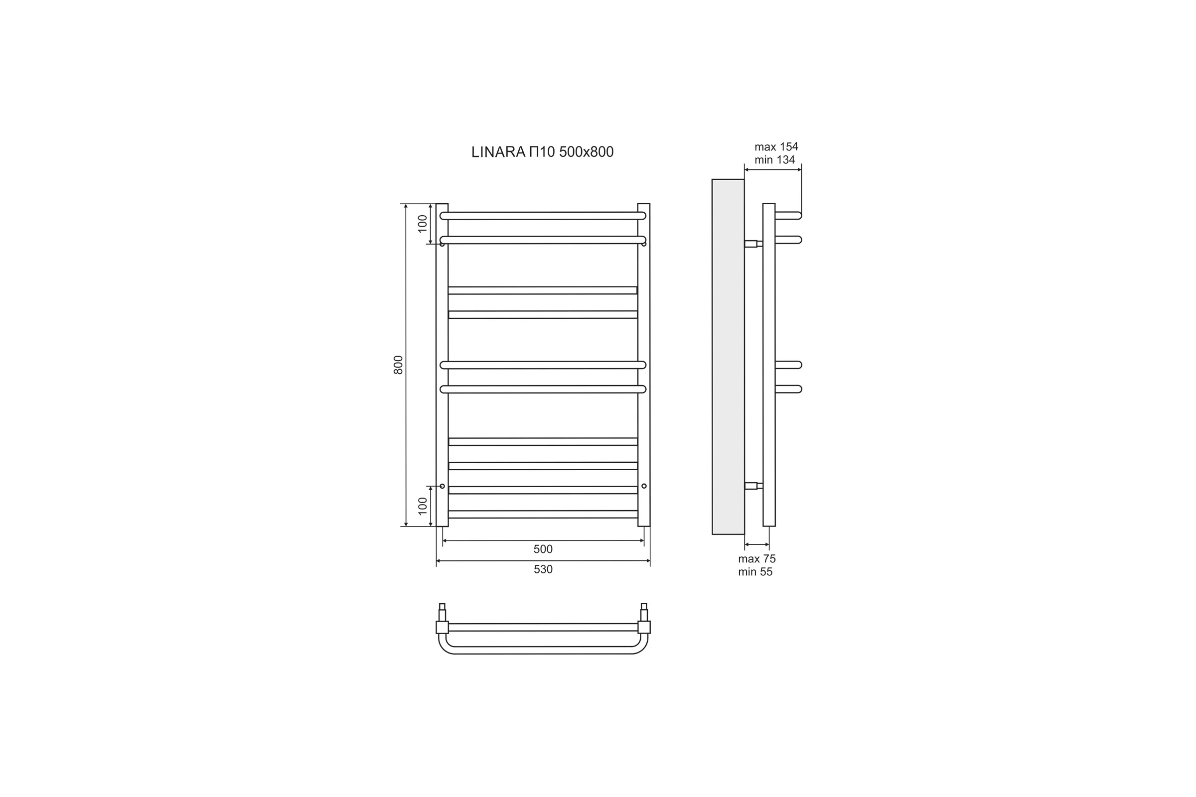 Водяной полотенцесушитель Lemark Linara 500x800 LM04810