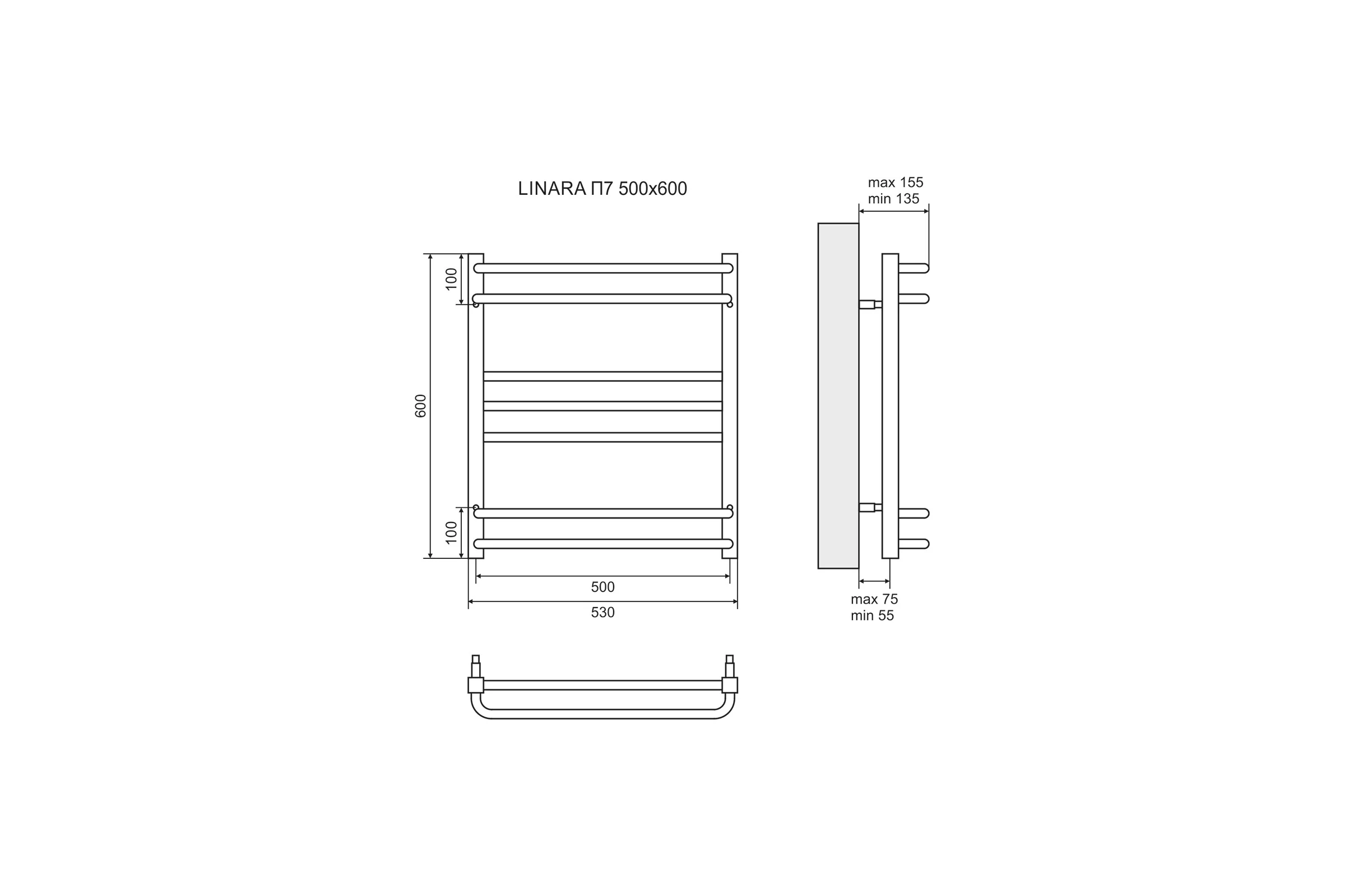 Водяной полотенцесушитель Lemark Linara 500x600 LM04607